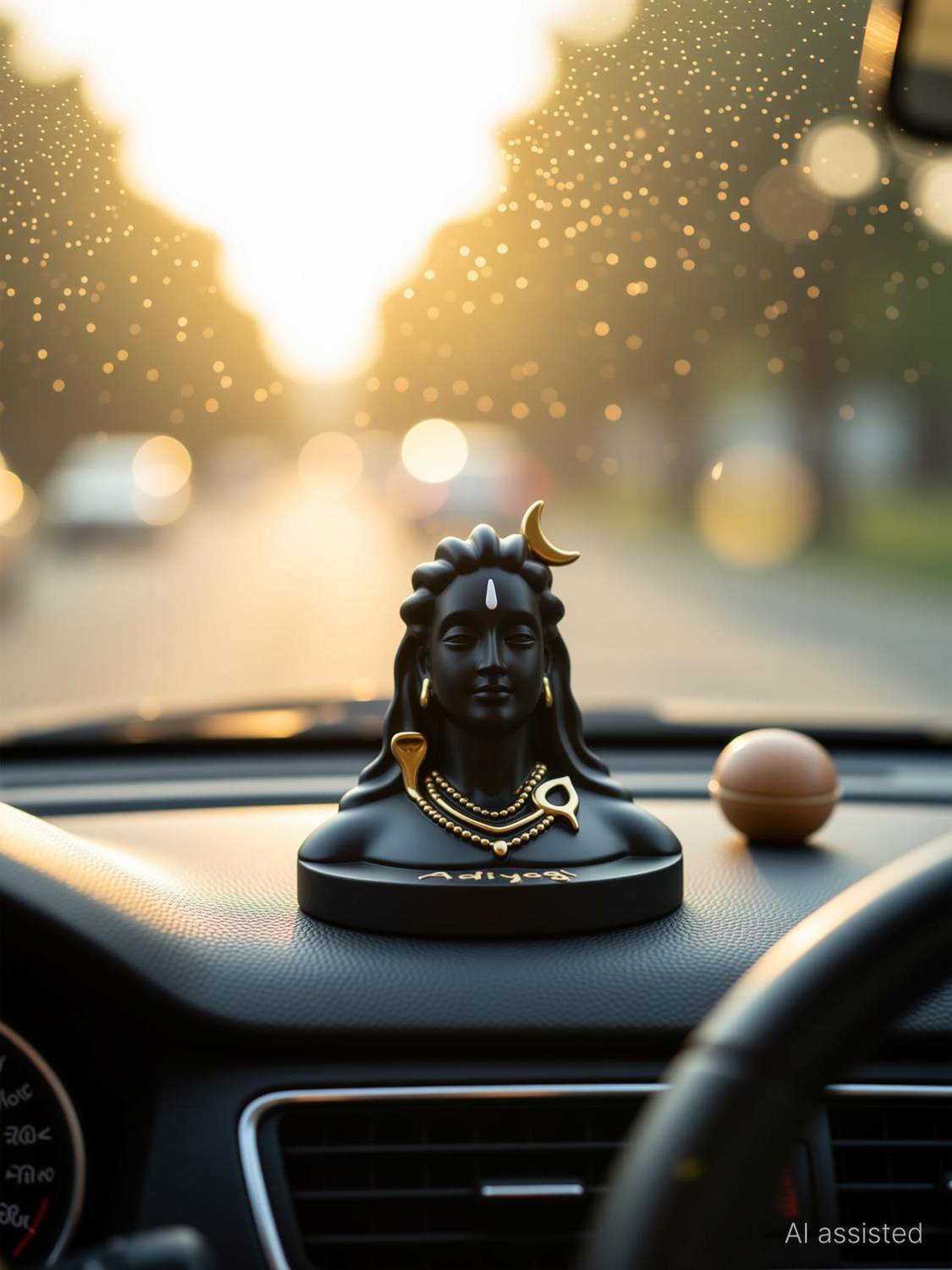artivista Adiyogi Idol for Car Dashboard | Lord Shiva Statue Decorative Showpiece  -  8 cm