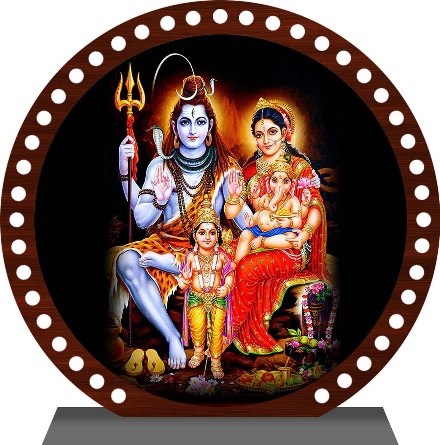 AUTOEASY Shiv Parivar idol for Car Dashboard home Temple Pooja Office Study Table Decorative Showpiece  -  7.5 cm