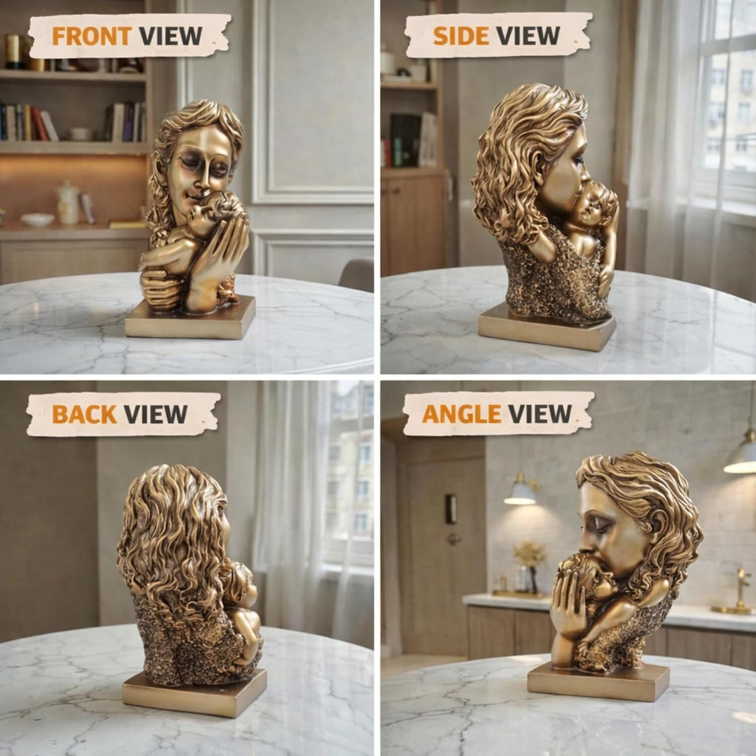 Image of Mind Circus Mother & Baby Love Statue Showpiece | Mother Holding Decorative Showpiece - 10 cm