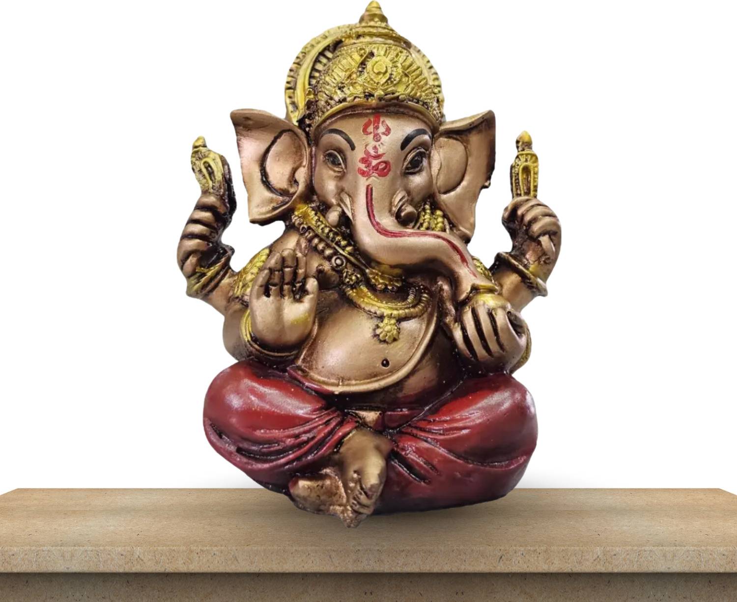 HOMESTA Divine Ganesha Statue | Ganesha Murti for Home Décor GM16 Decorative Showpiece - 12 cm