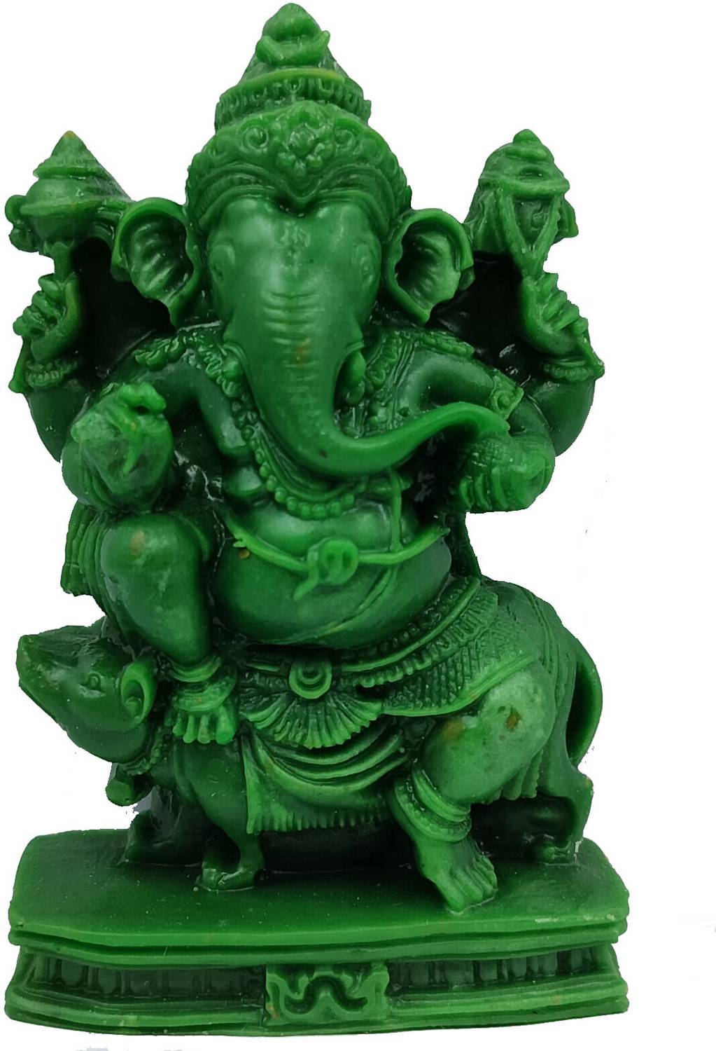 hands of odisha Ganesha on Rat Car Dashboard Idol - 9cm Marble Dust Ganesh Statue Decorative Showpiece - 9 cm