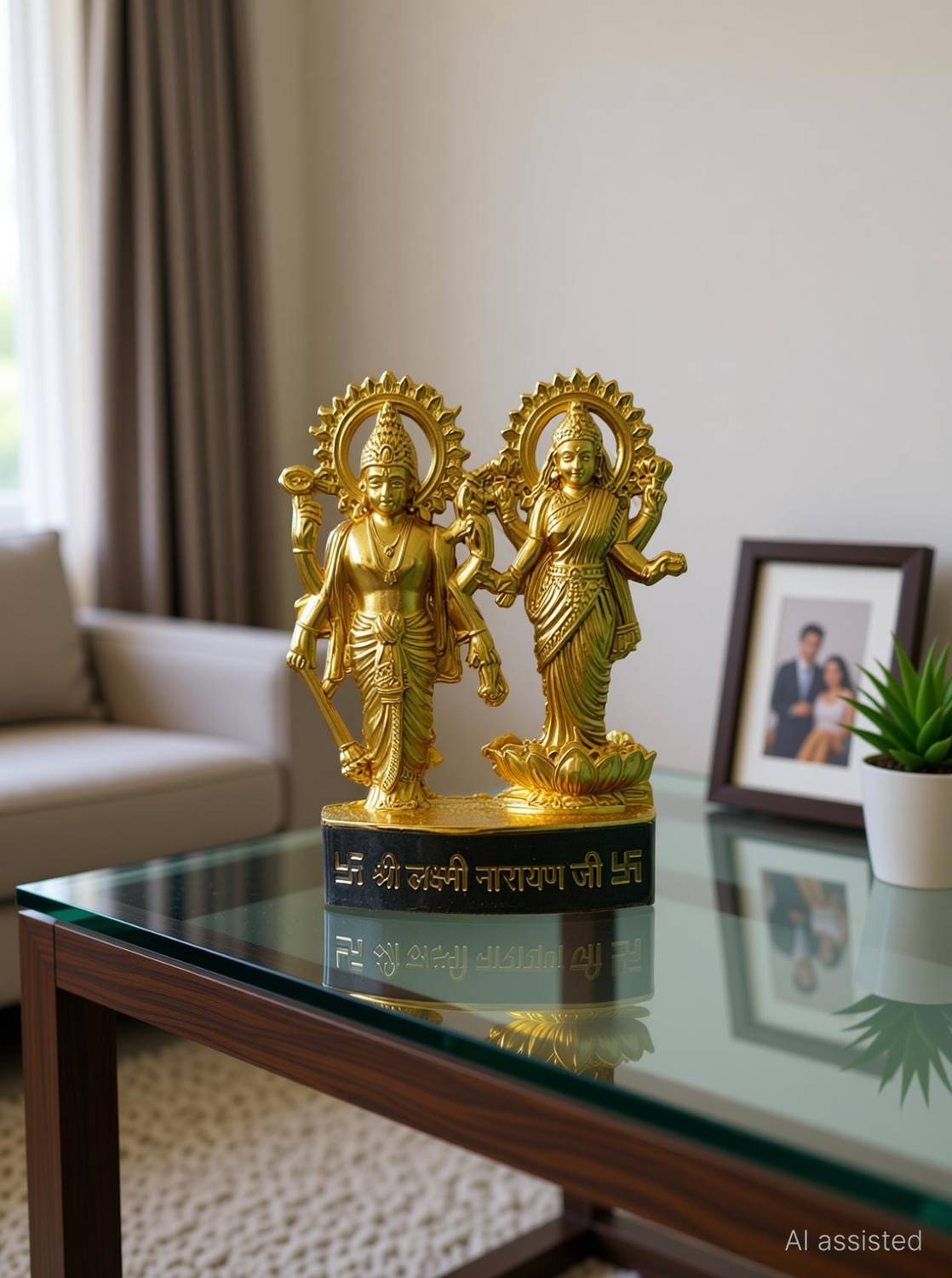 agarwalsons Laxmi Narayan Decorative Showpiece - 10 cm