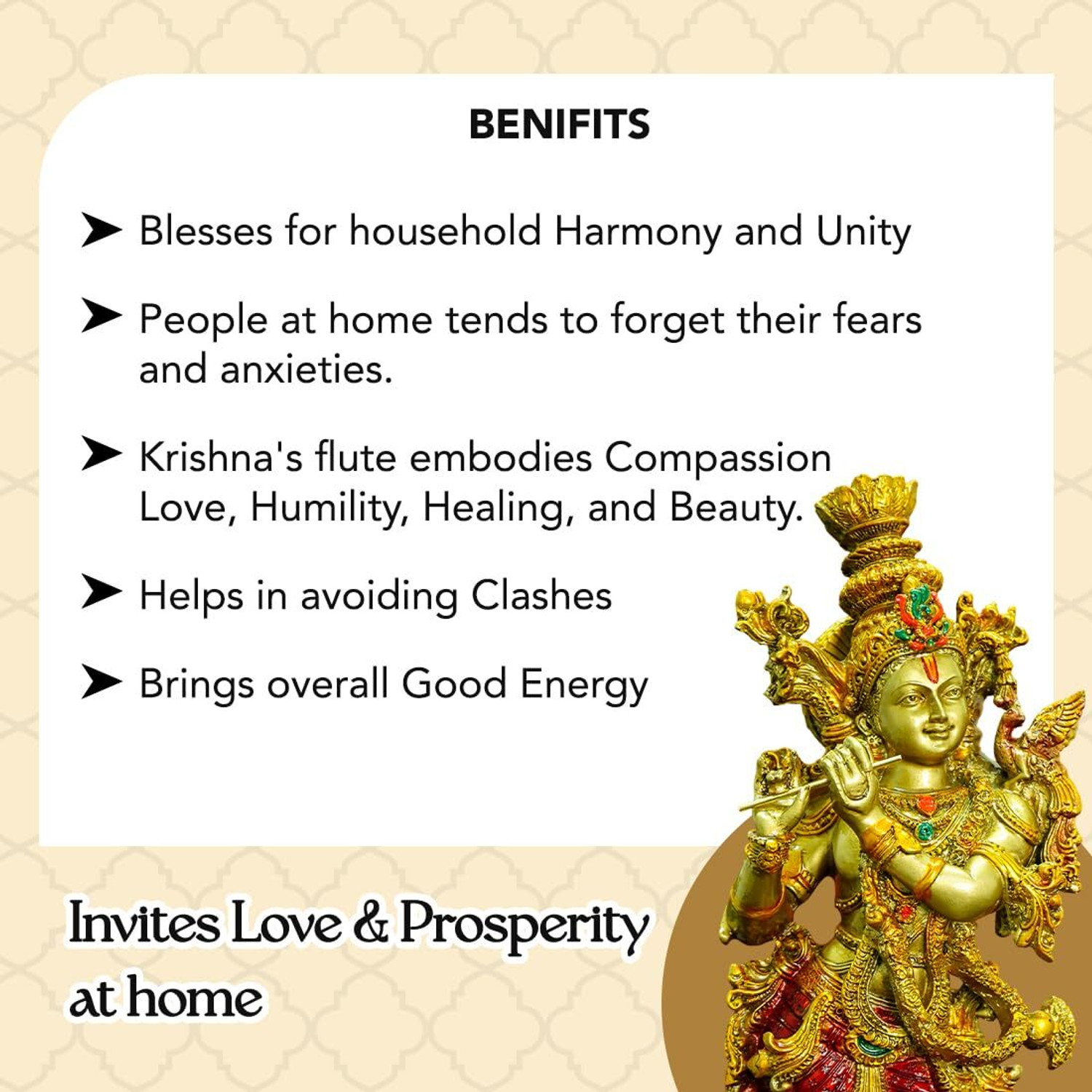 Image of PRG Lord Krishna Standing Idol for Home Decor, Pooja Room & Temple Use Decorative Showpiece - 35 cm