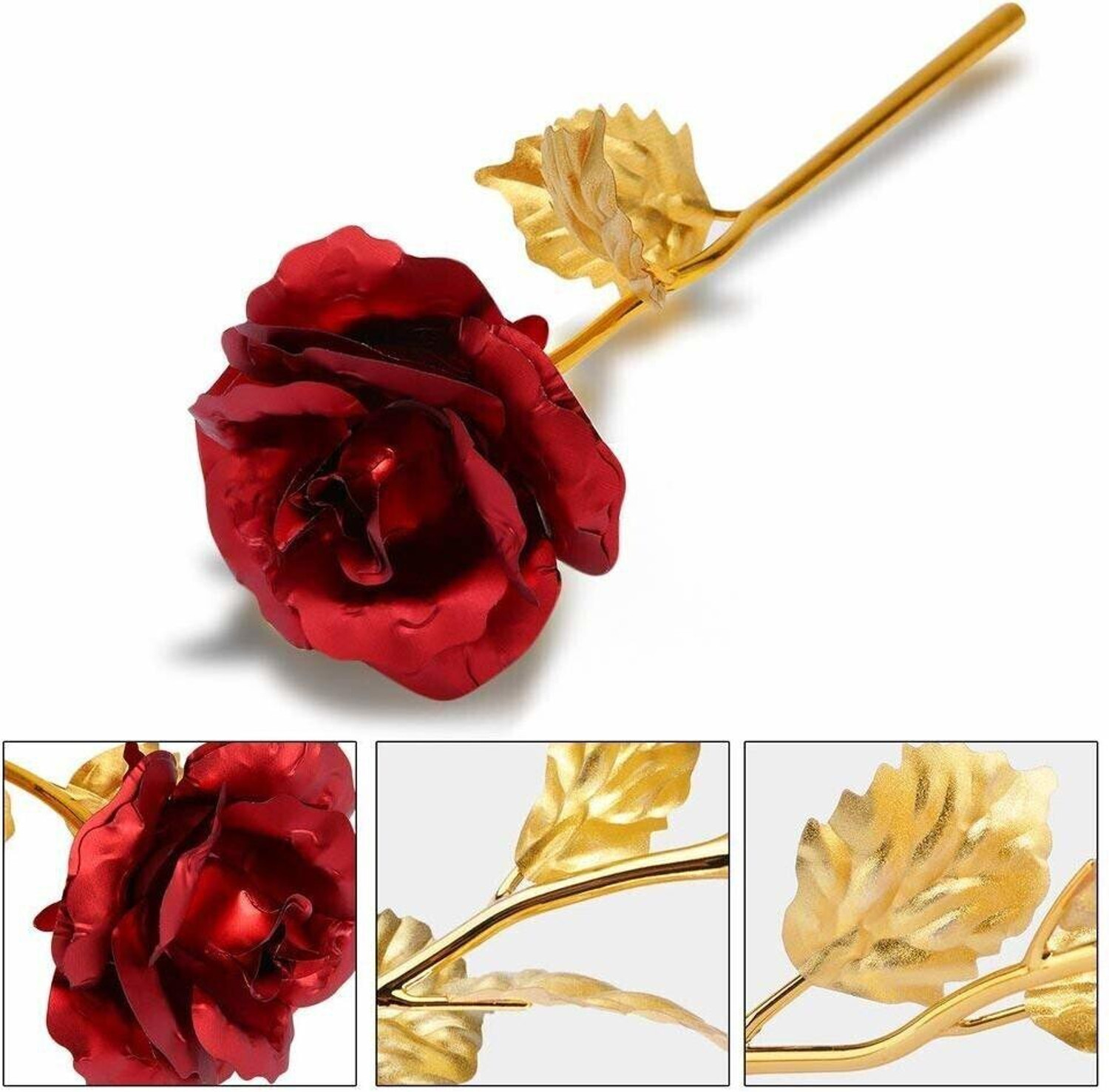 Image of INTERNATIONAL GIFT Gold Plated Artificial Red Rose Flower With Box & Bag | For Best Gifts Valentine Decorative Showpiece - 28 cm