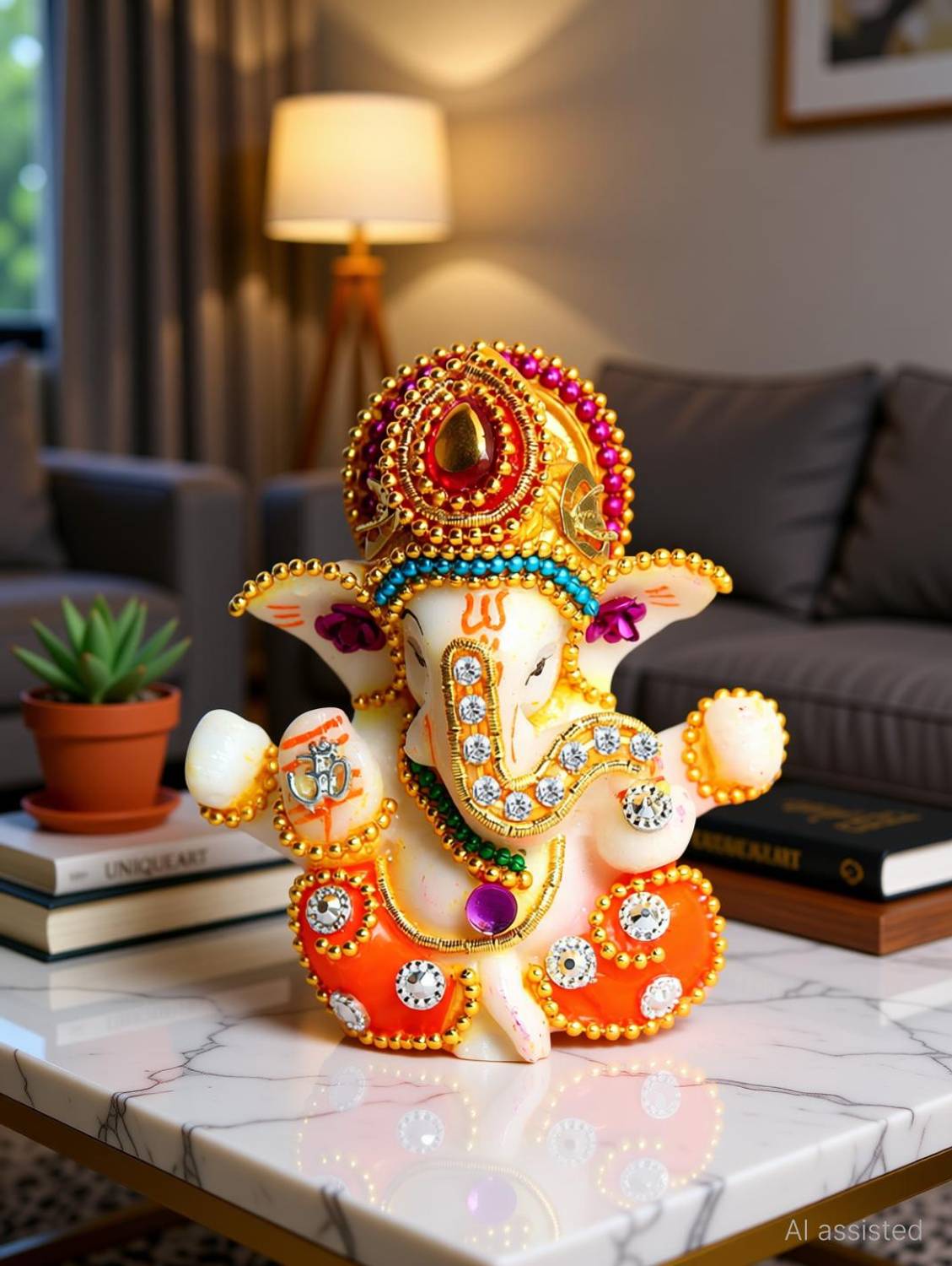 UniqueArt Ganesha Id Decorative Showpiece - 8 cm