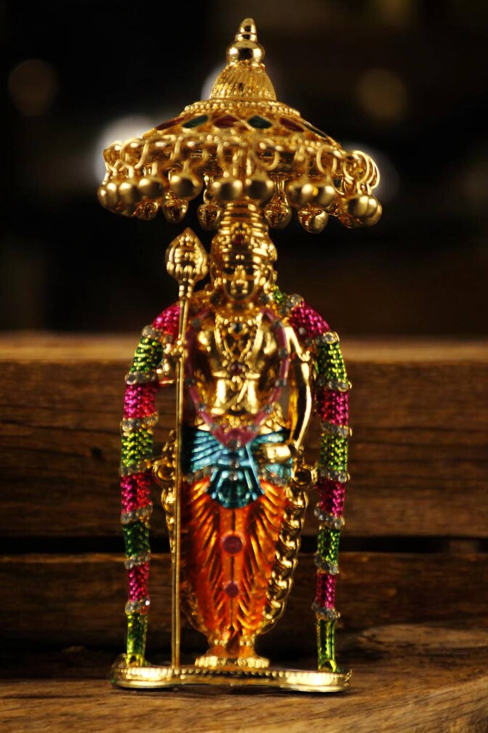 ASTRAMART GOD MALASIYA BATUCAVE UMBRELLA MURUGAN METAL IDOL Decorative Showpiece - 13 cm