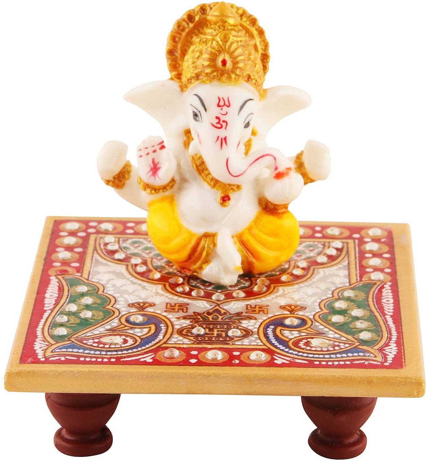 Fashion Art MARBLE LORD GANESHA FOR POOJA ,FESTIVAL,GIFT Decorative Showpiece - 10 cm