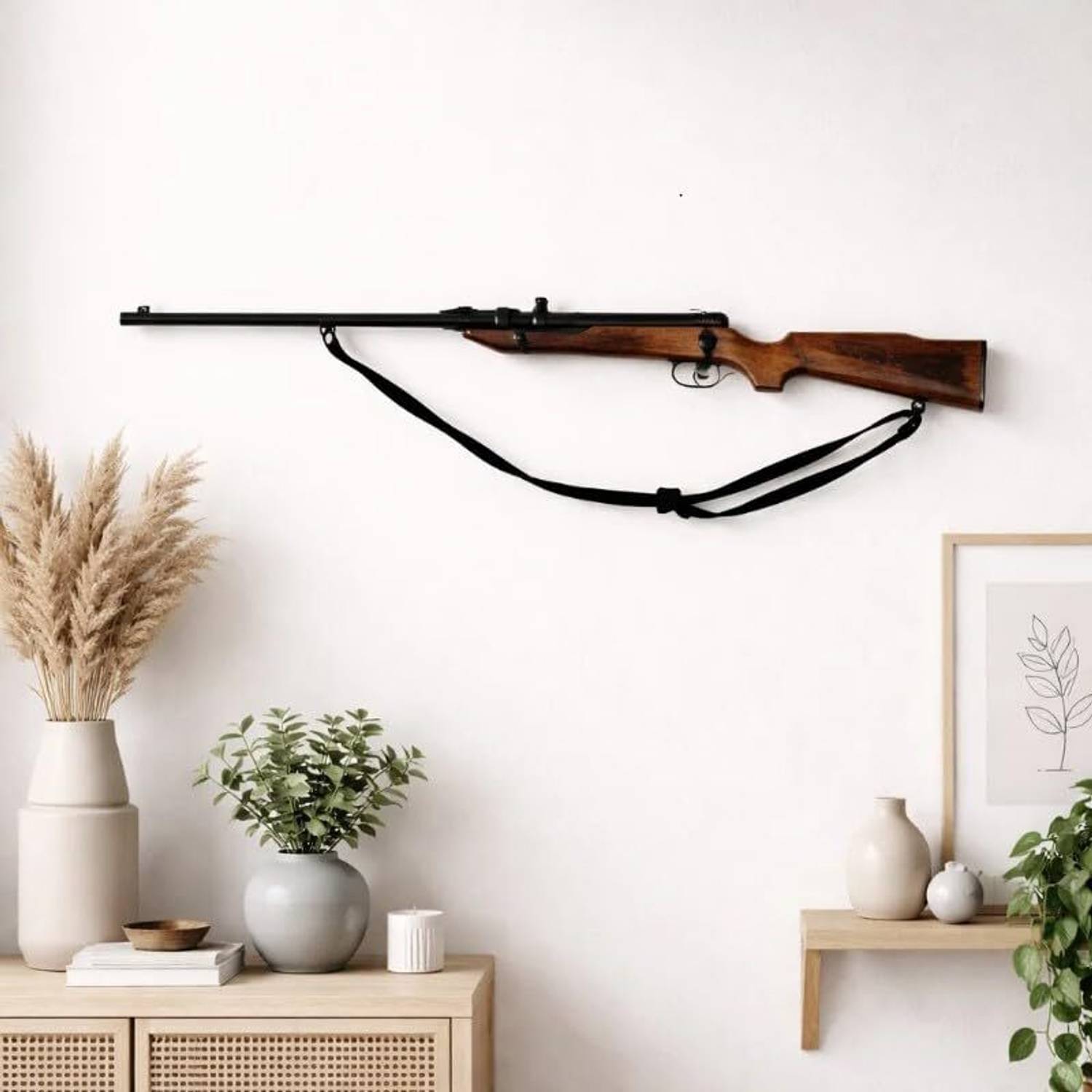 NICE CRAFTS Wooden Wall Hanging Rifle Showpiece 121 cm - Image 1