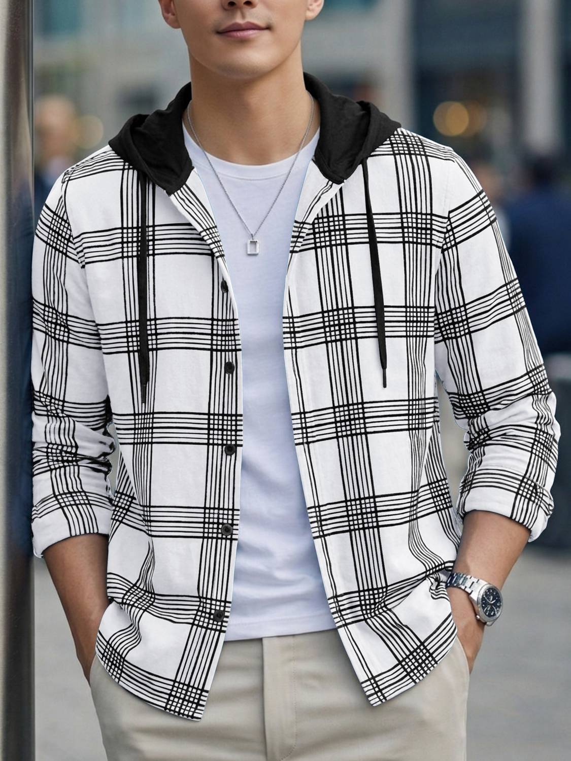 EyeBogler Men Solid Casual White Shirt - Image 1
