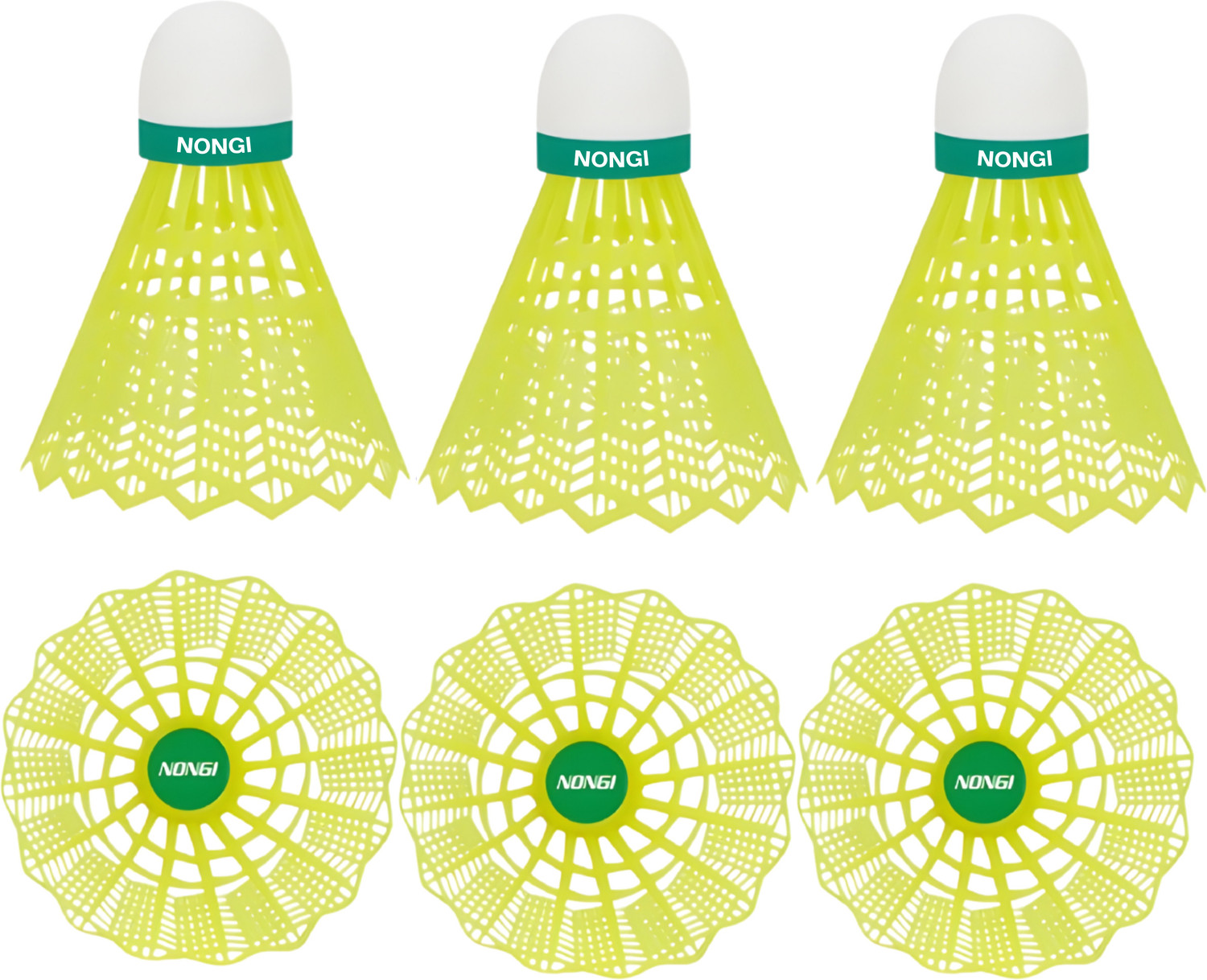 Image of Nongi 2 BOX Badminton Plastic Shuttlecock For Indoor and Outdoor Shuttle Sports Plastic Shuttle - White, Yellow