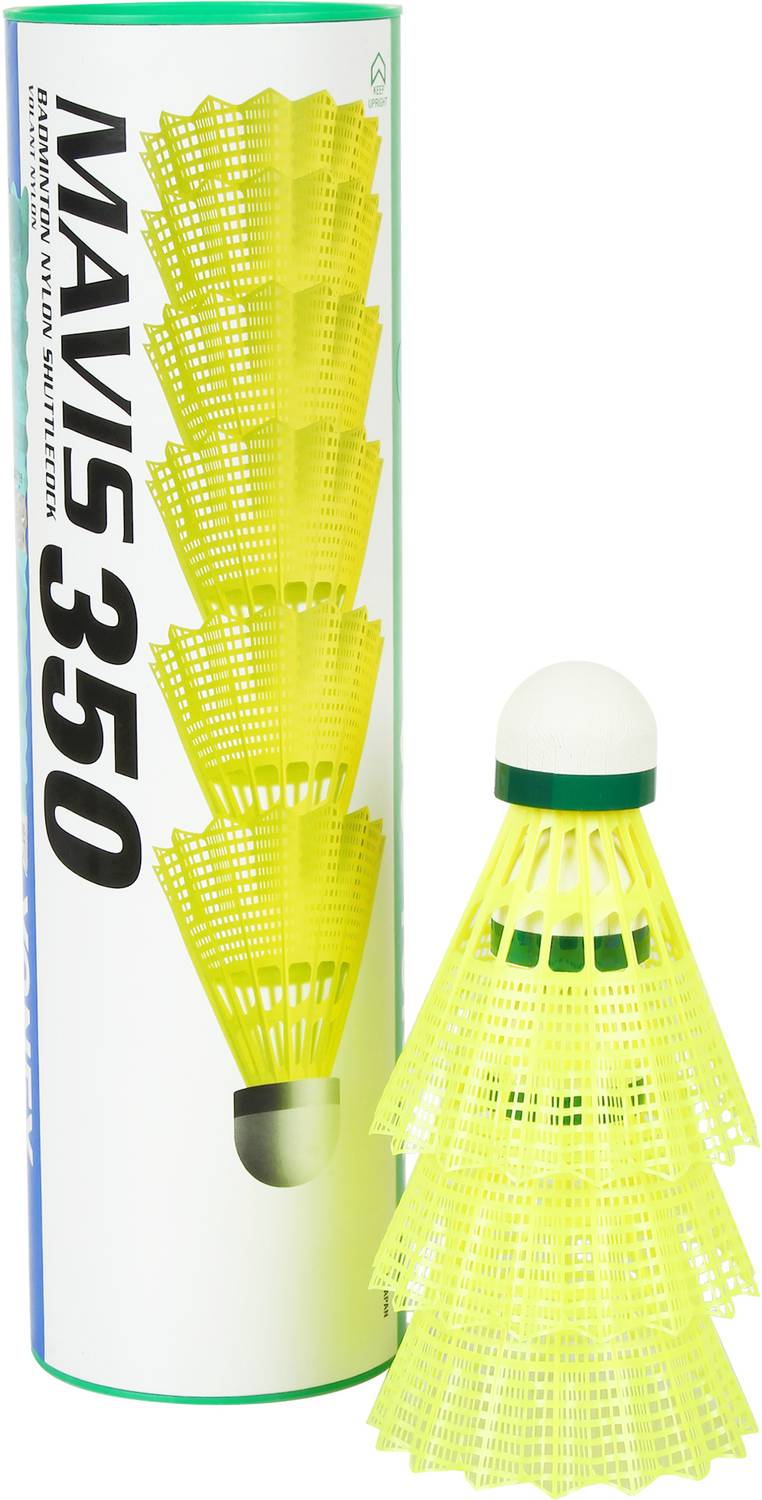 YONEX Mavis 350 Nylon Shuttle - Yellow (Slow, 75, Pack of 60)