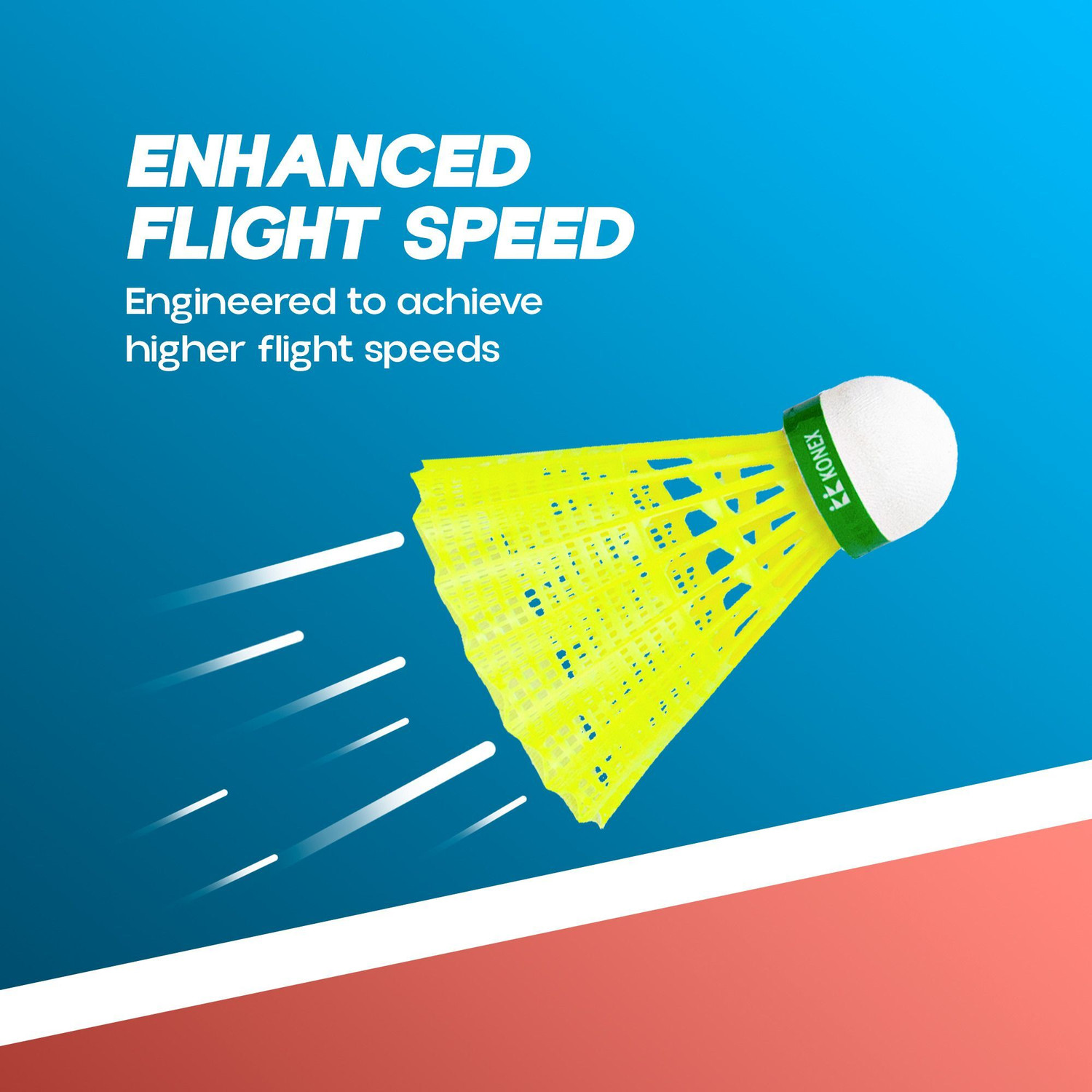 Image of Konex Stable Flight & Fast Recovery Nylon Shuttle - Yellow