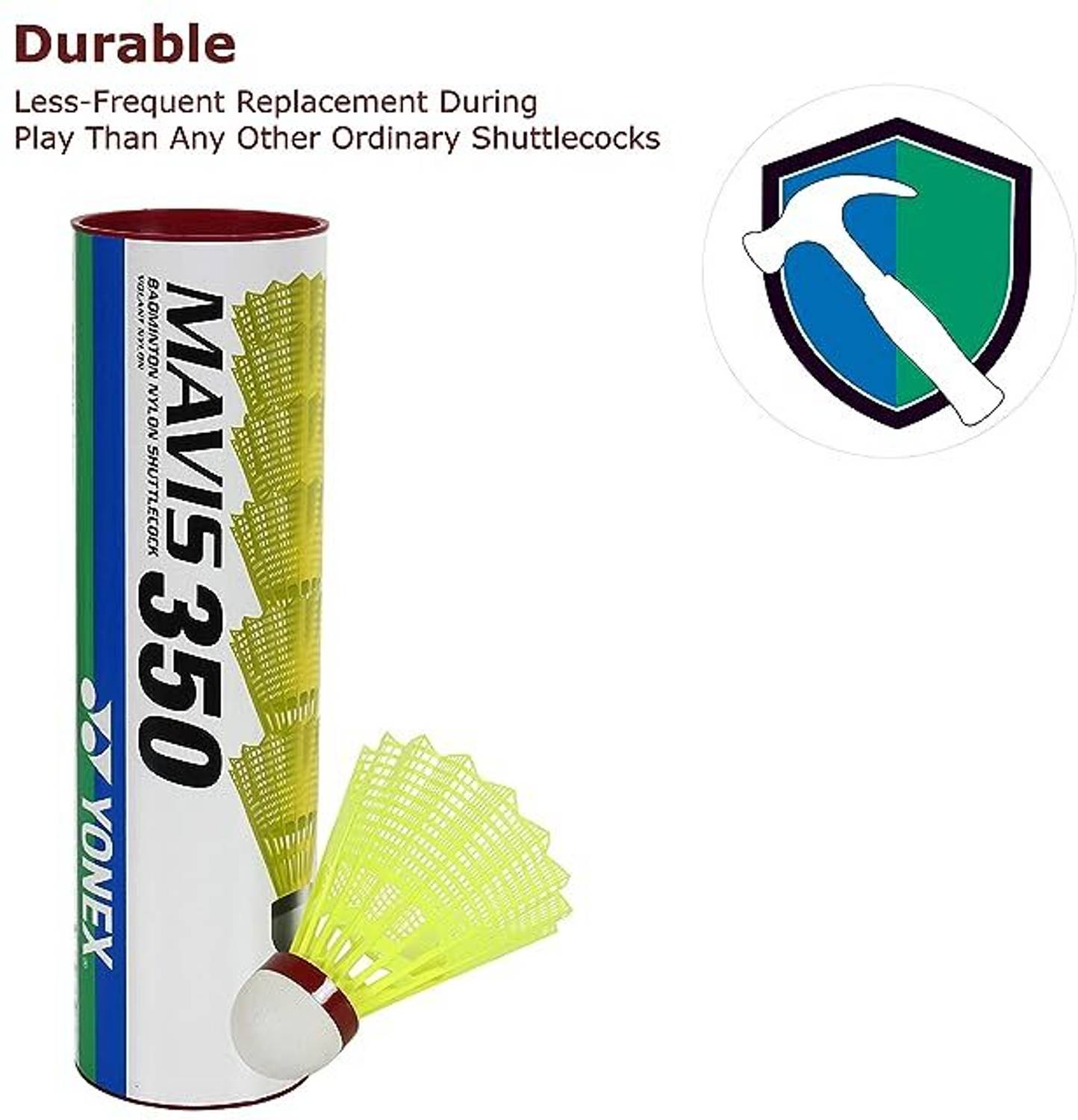 YONEX Mavis 350 Red Nylon Shuttle - Image 4