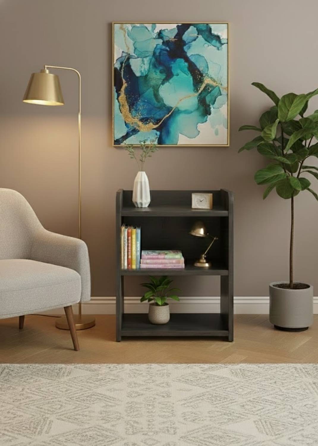 SHILAT ENETRPRISES Solid Wood Side Table (Finish Color - BLACK, D