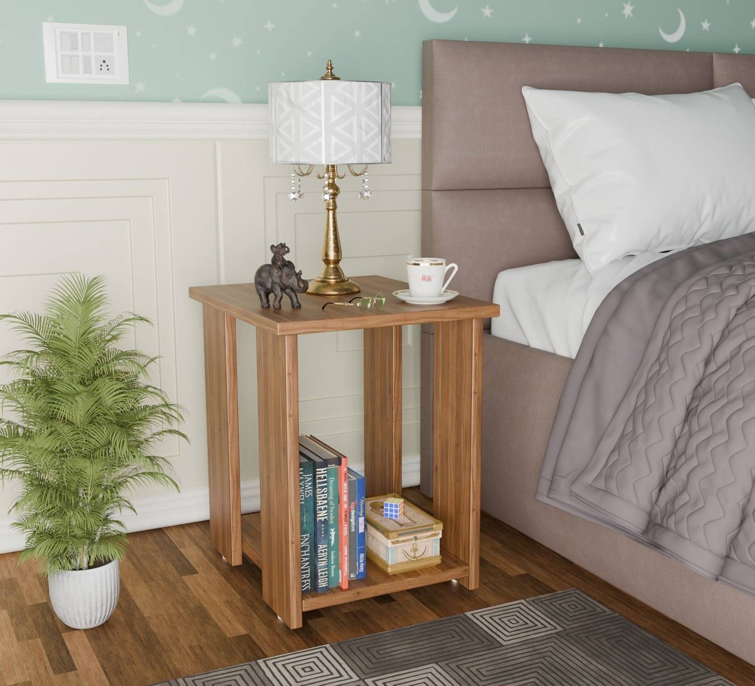 Spyder Craft Multipurpose Sofa Side , Bed Side Table Floating Nig