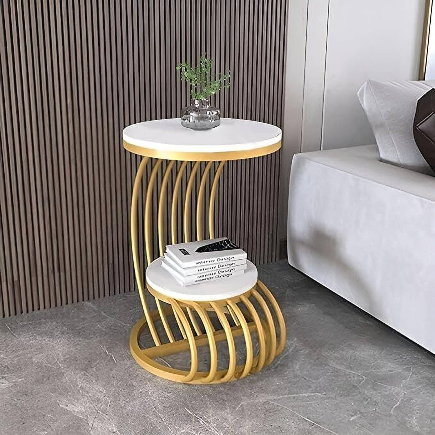 ASHANDICRAFTPRO crocodile series S Metal Side Table (Finish Color