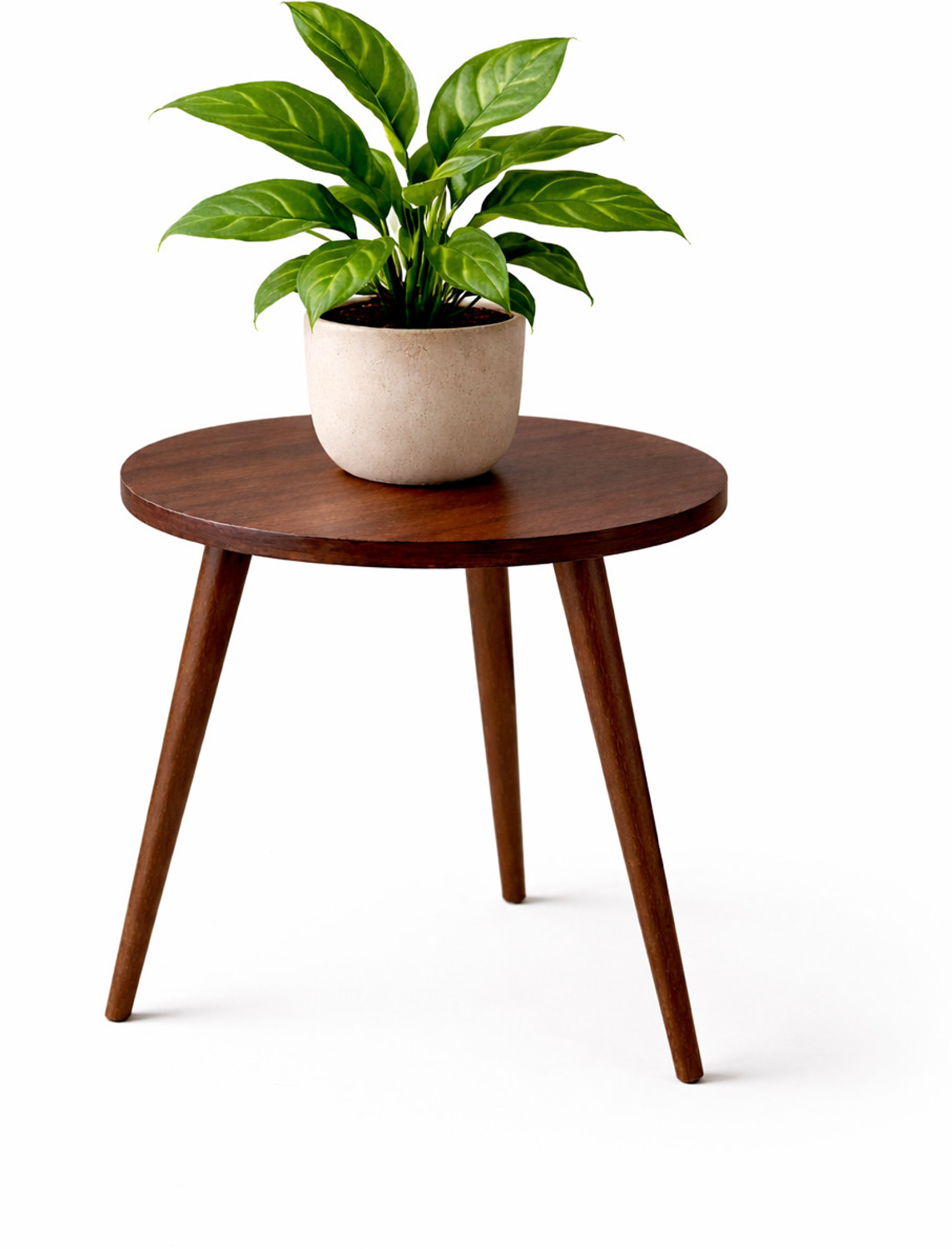 Image of Ereteken ART Round Side Table, Small End Table for Living Room Engineered Wood Side Table Engineered Wood Side Table
