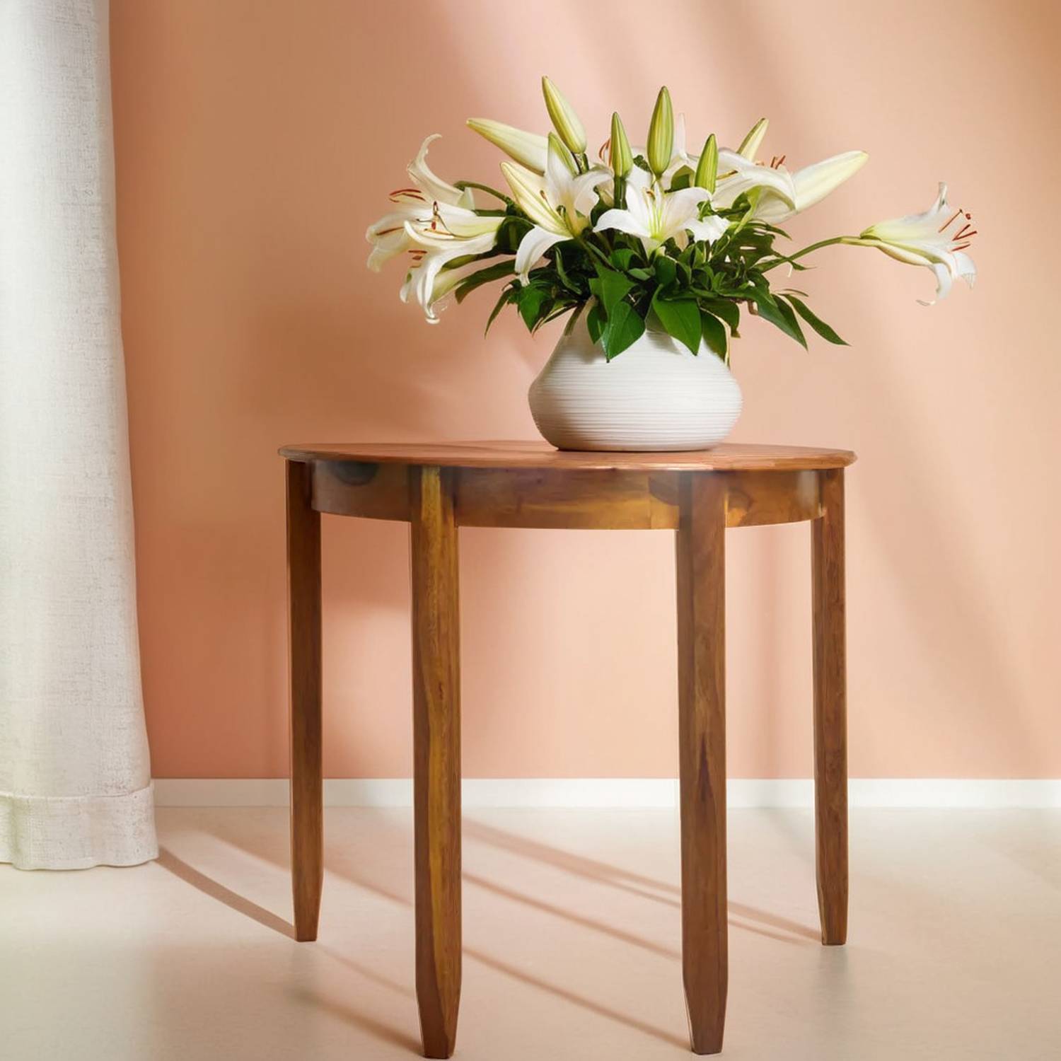 TRUE FURNITURE Sheesham Wood Bedside Stool Night Stand Table for