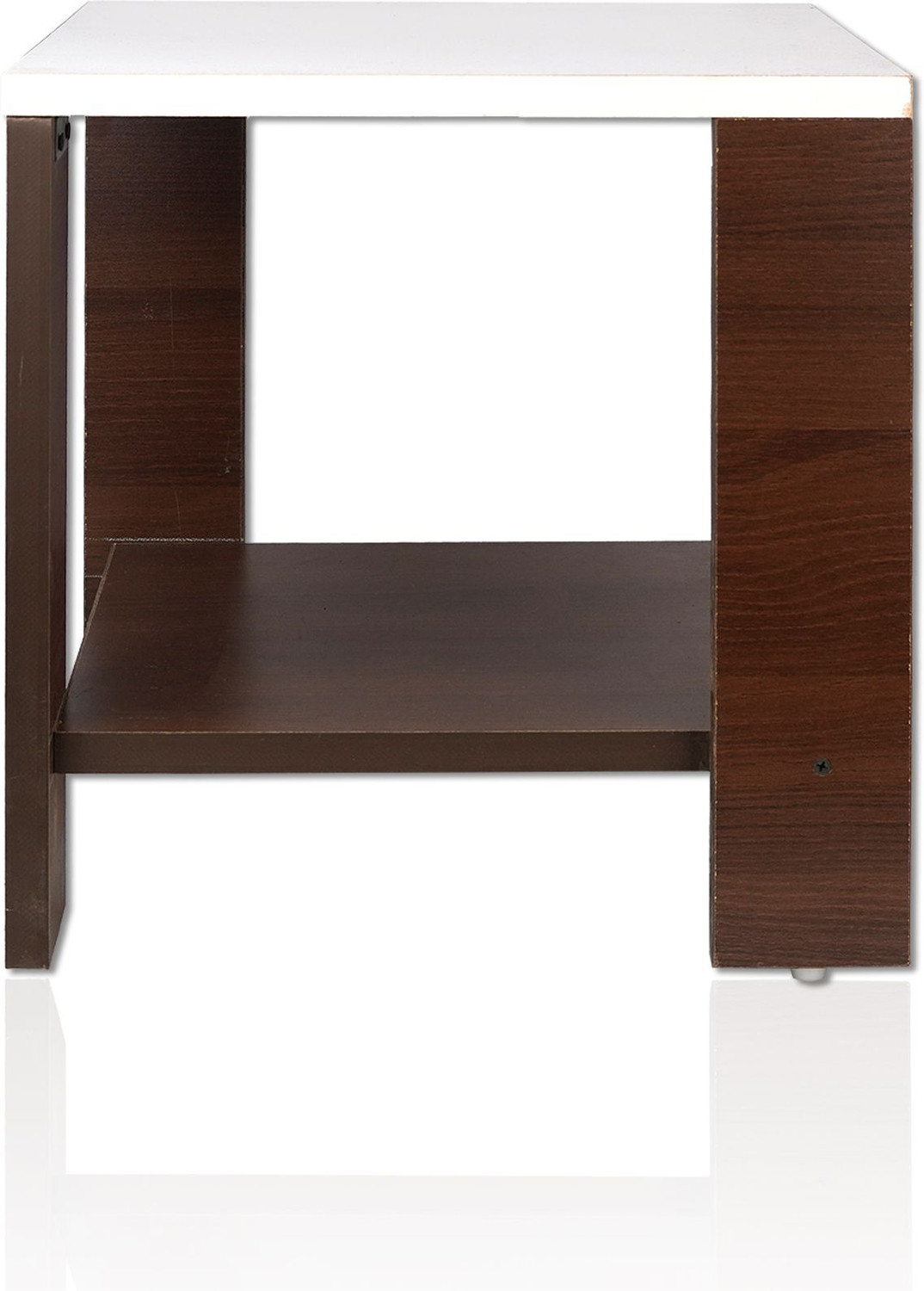 Image of Flipkart Perfect Homes Studio Modern Wooden Side Table | Engineered Wood | Open Shelf | Home & Office Use Engineered Wood Side Table (Finish Color - BROWN&WHITE, DIY(Do-It-Yourself))