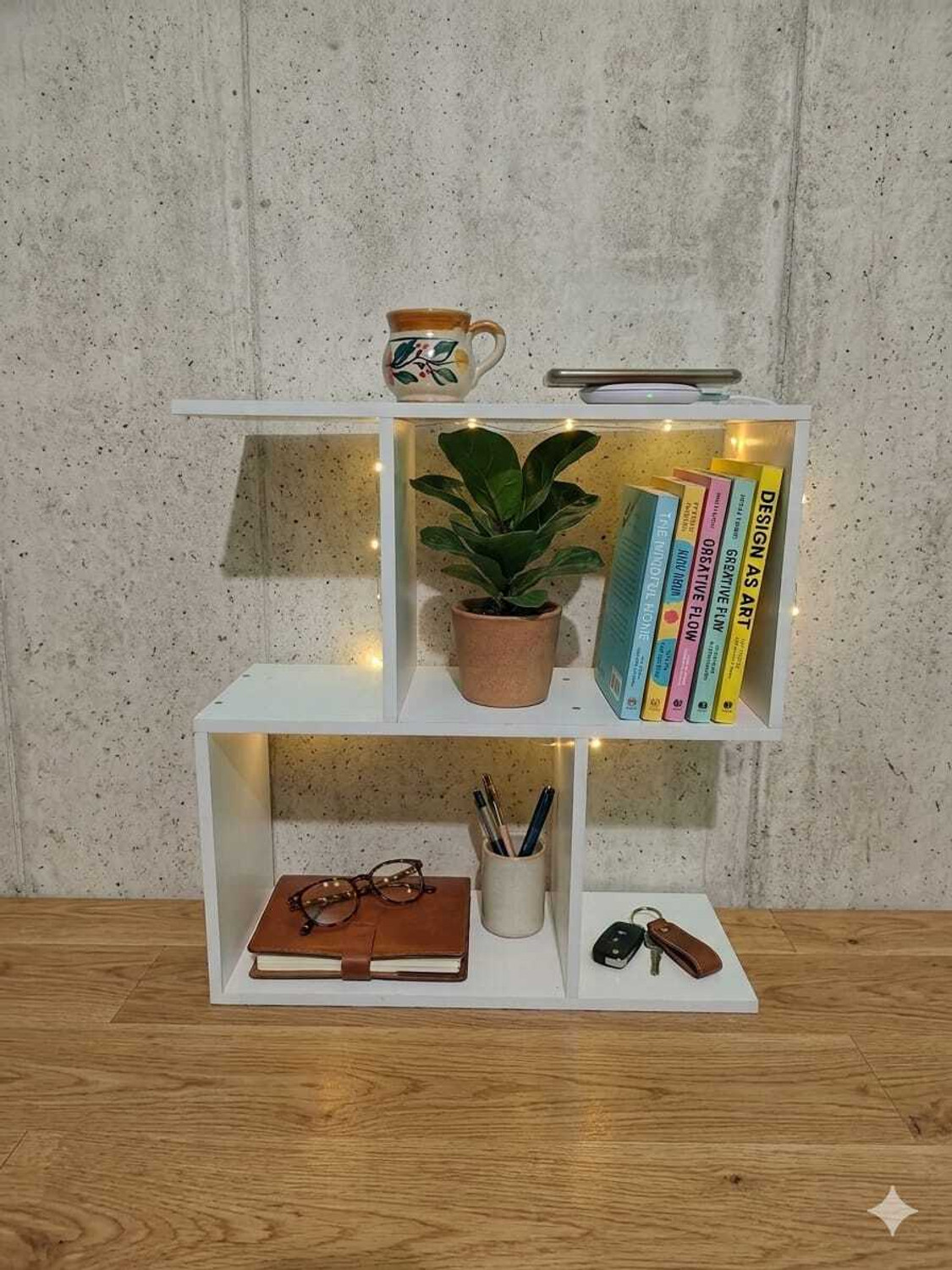 Image of Shivi Aanaya Enterprises ST02(White) Engineered Wood Bedside Table