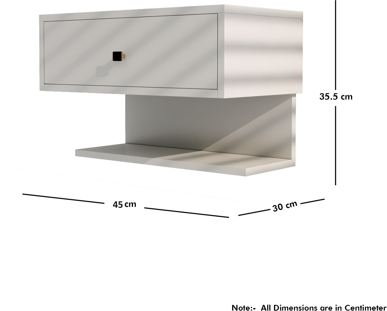 Image of Hexa Red Bed Side Table with 1-Drawer, Nightstand, Bedrooms, Storage Cabinet Engineered Wood Bedside Table