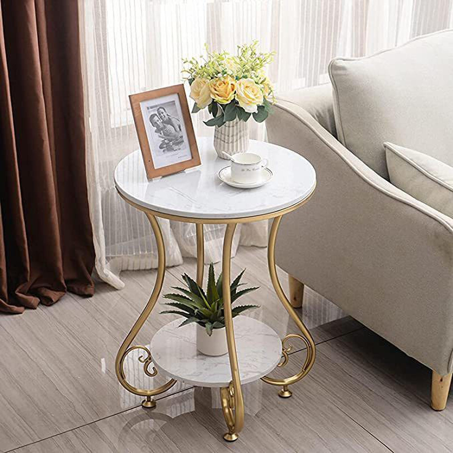 Image of ShopperShift Metal Bedside Table