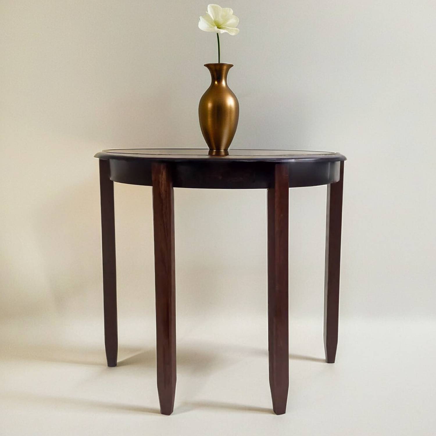 Contemporary Sheesham Wood Half Moon Bedside Table for Bedroom (W