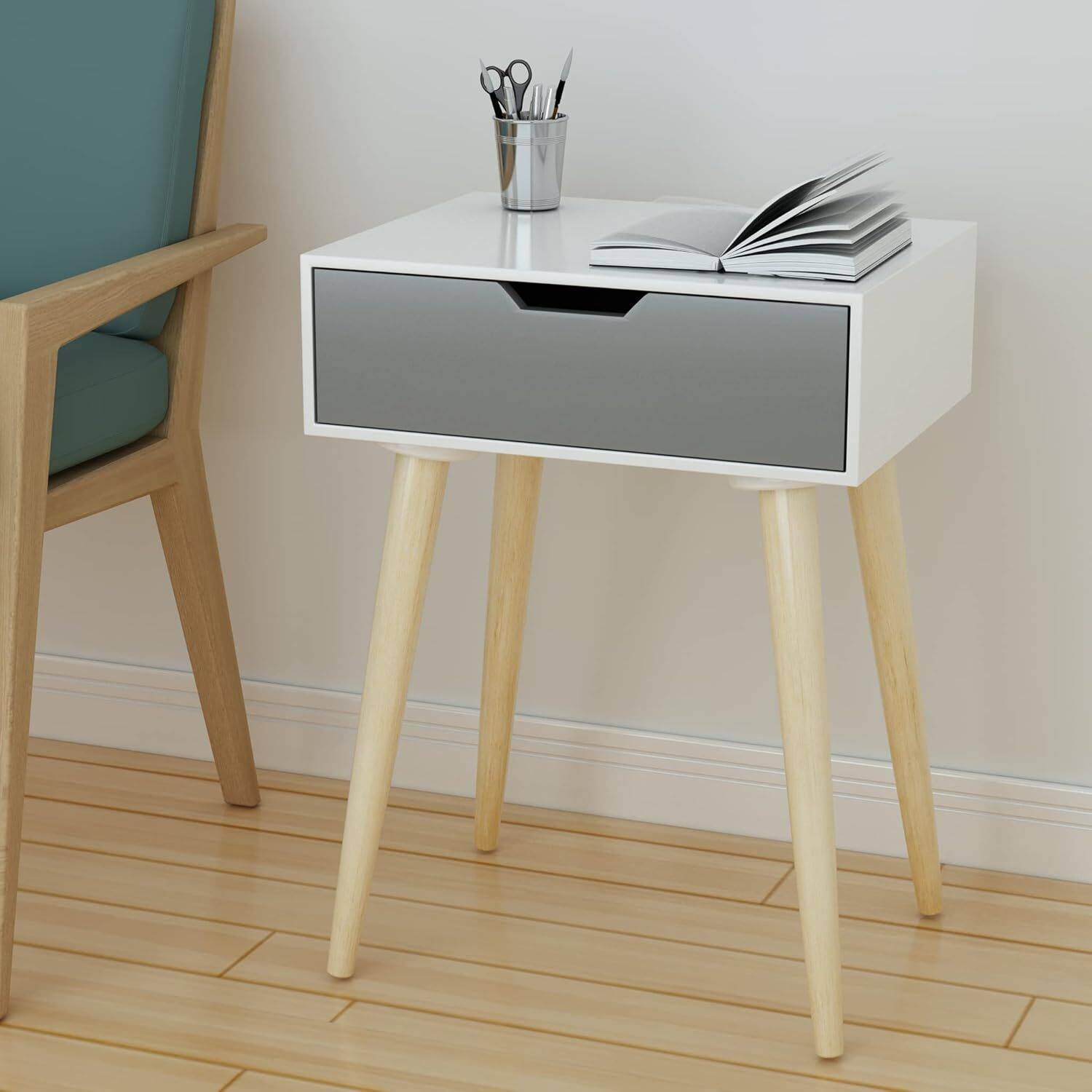 Device Bas with BROWN ART SHOPPEE Nightstands End Side Table with