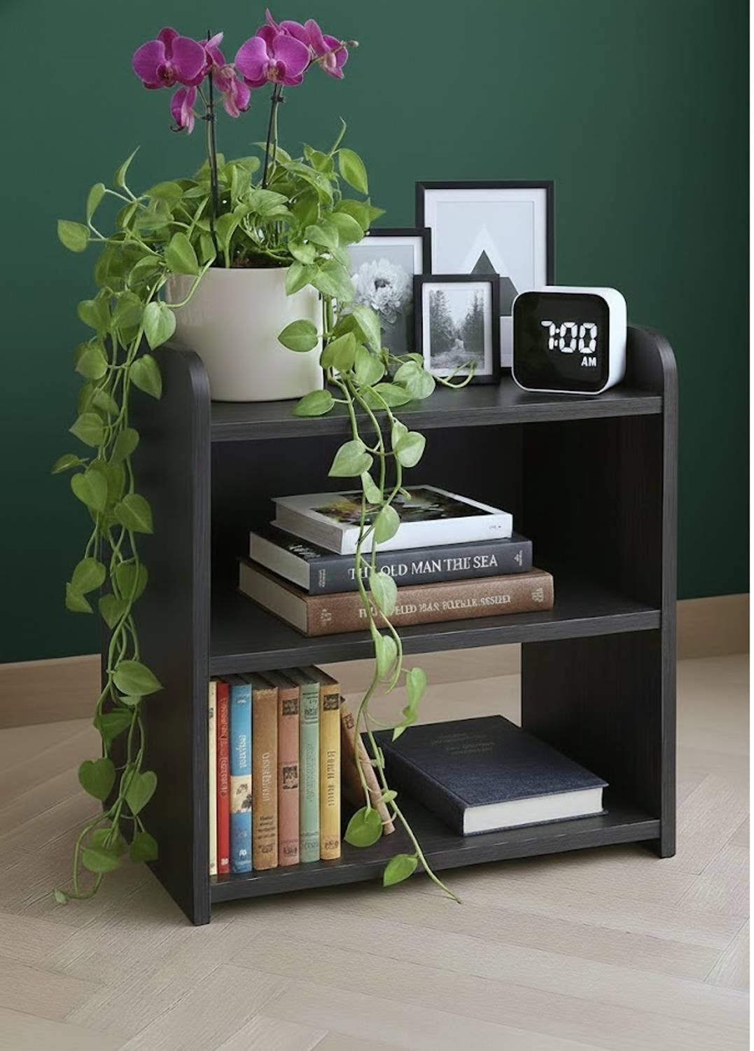 ADVISHI HOME DECORE Solid Wood Side Table (Finish Color - BLACK,