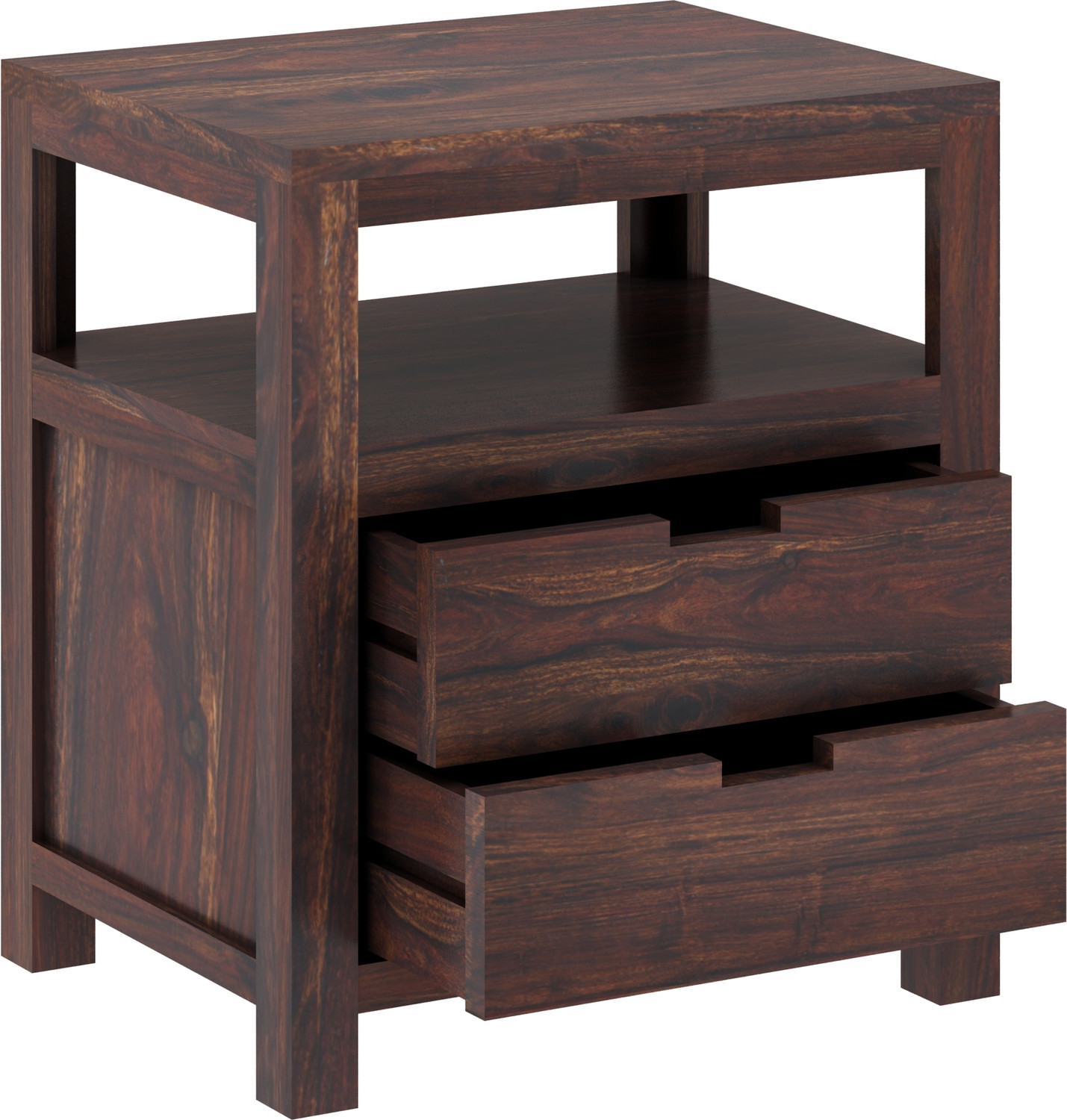 Image of Dreamydesks Solid Wood Bedside Table with Drawer for Bedroom Solid Wood Bedside Table