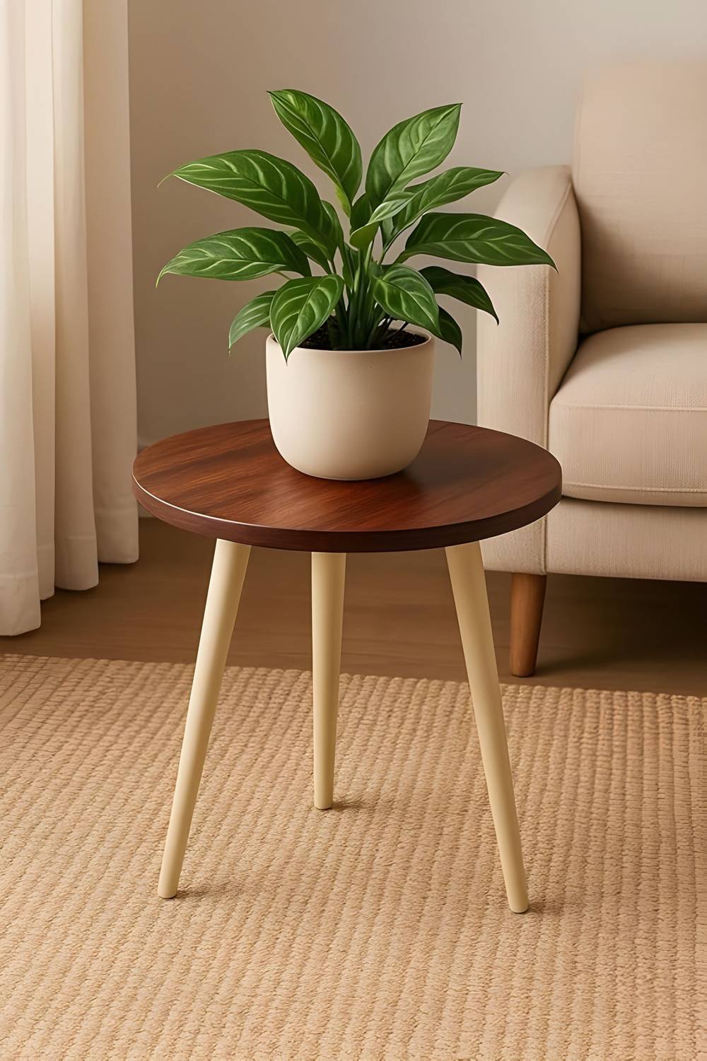 etiquette art Wooden Folding Small Round Table/ Side Table/ Cente