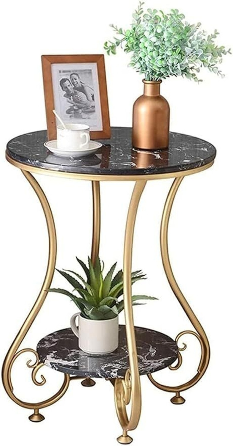 Image of ALM SHOPPEE End Table & Side Table for Small Spaces, Coffee Snack Table Metal Side Table