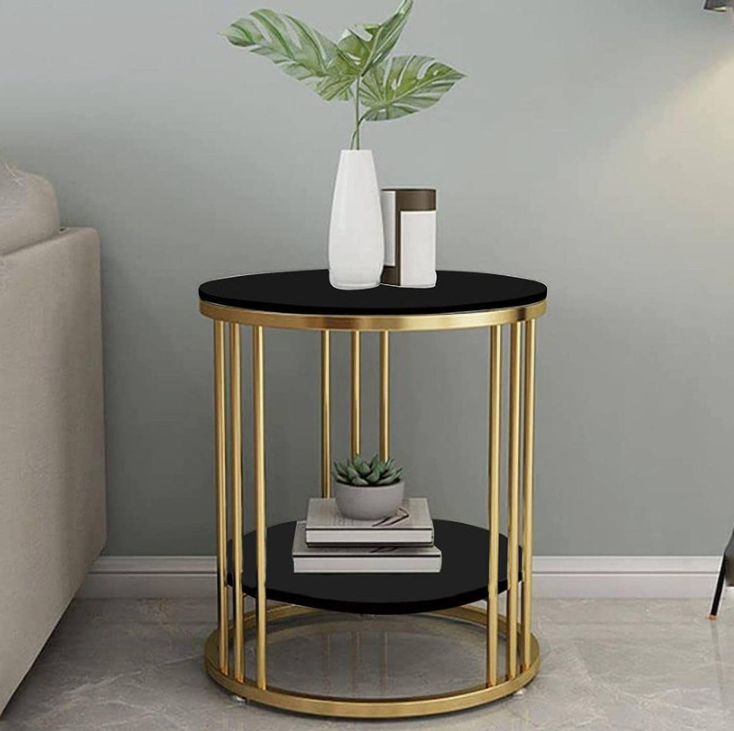 UNIQUE ARTS SHOPPEE Sofa Side Table Living Room 2-Tier Save Space