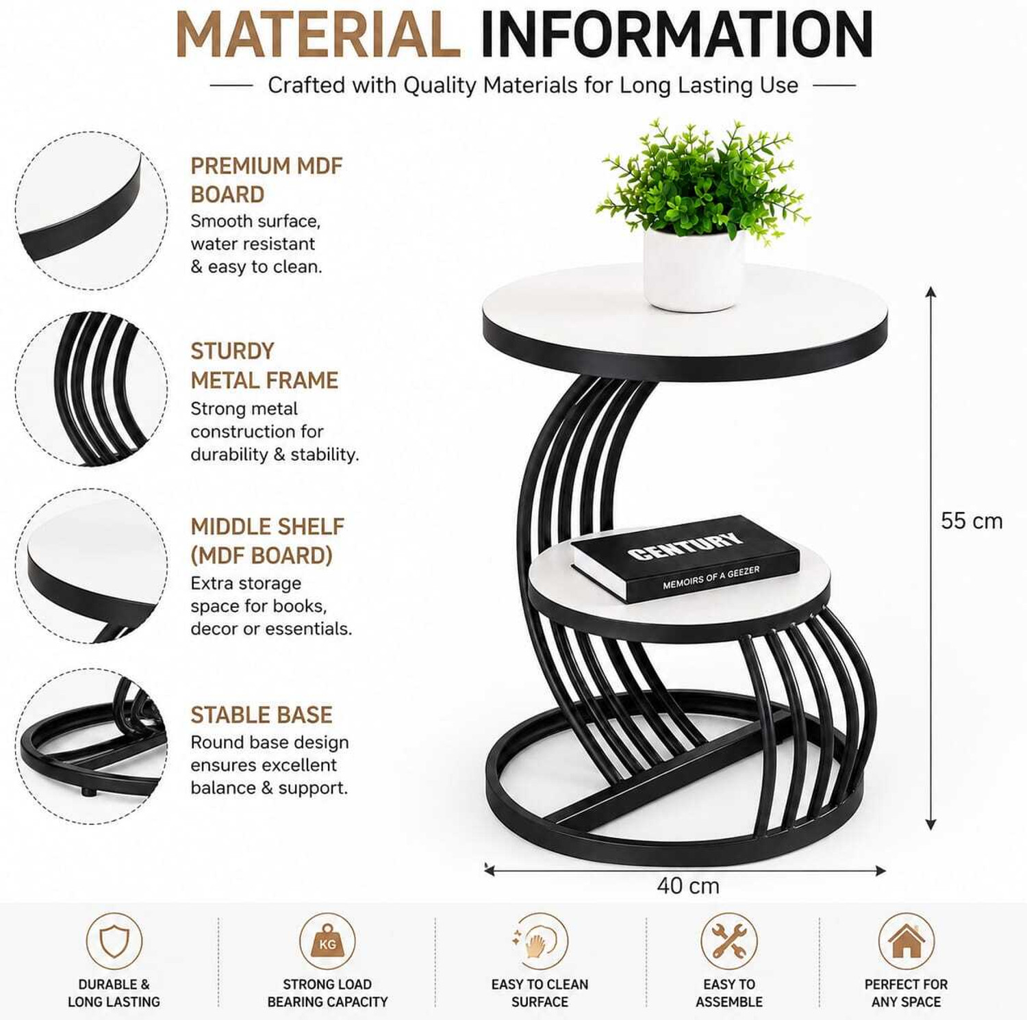 Image of Unique Arts Shoppee Stick & Sparks Modern Series Metal Side Table