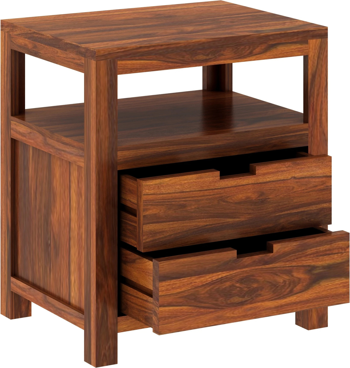 Image of Dreamydesks Solid Wood Bedside Table with Drawer for Bedroom Solid Wood Bedside Table
