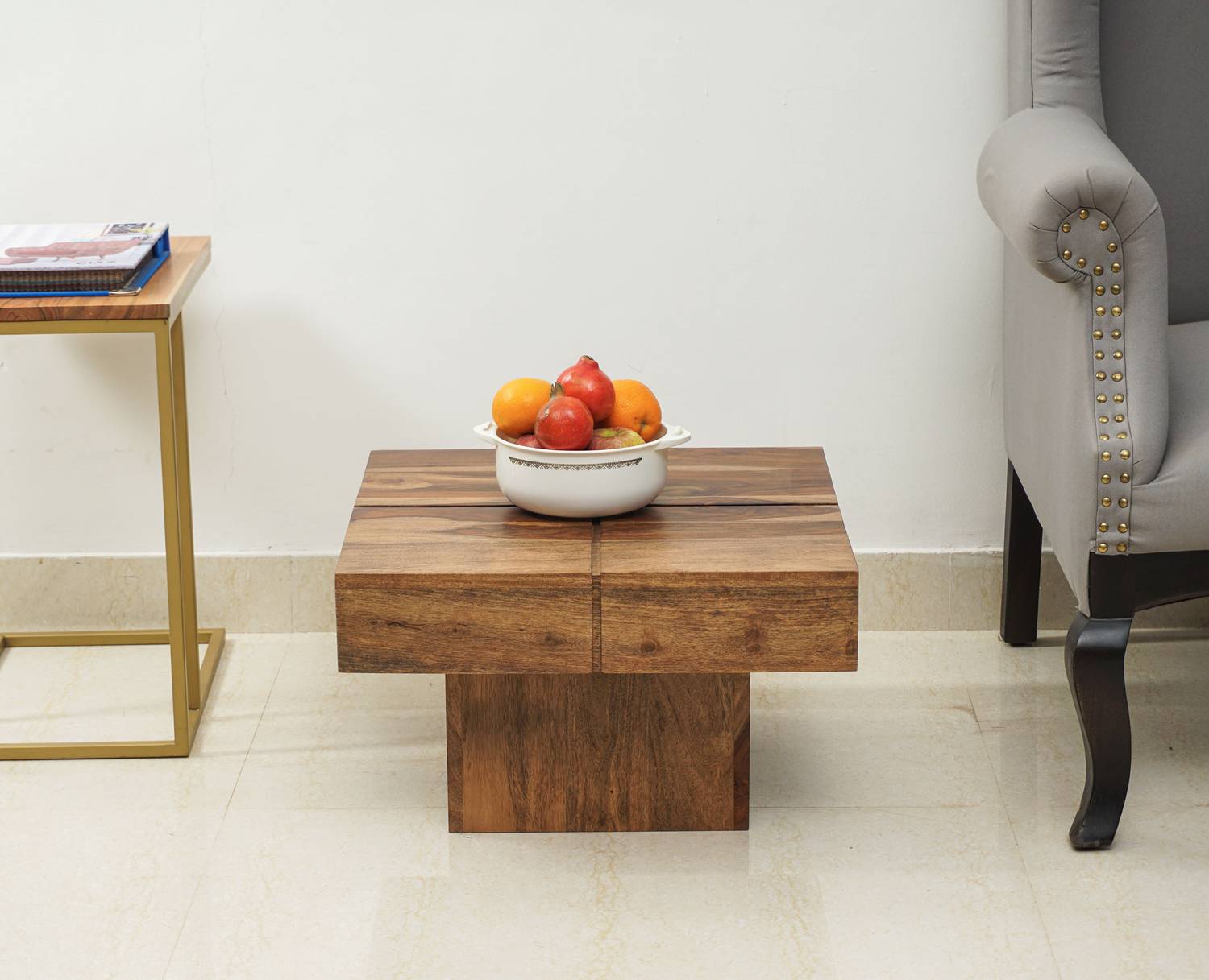 Woodefly Wooden Side Table for Living Room Bedroom Hotels - Bedsi