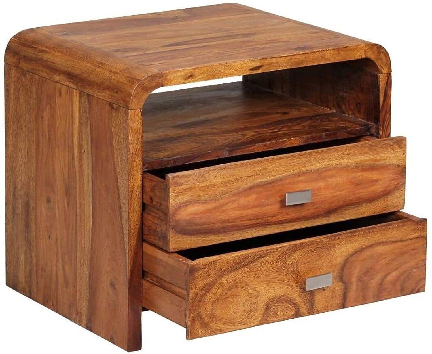 shyam enterprises Solid Wood Bedside Table (Finish Color - Natura