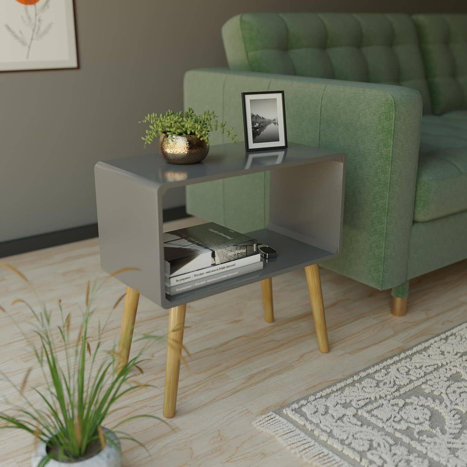 Device Bas with BROWN ART SHOPPEE End Table,Bed Side Table for Sm