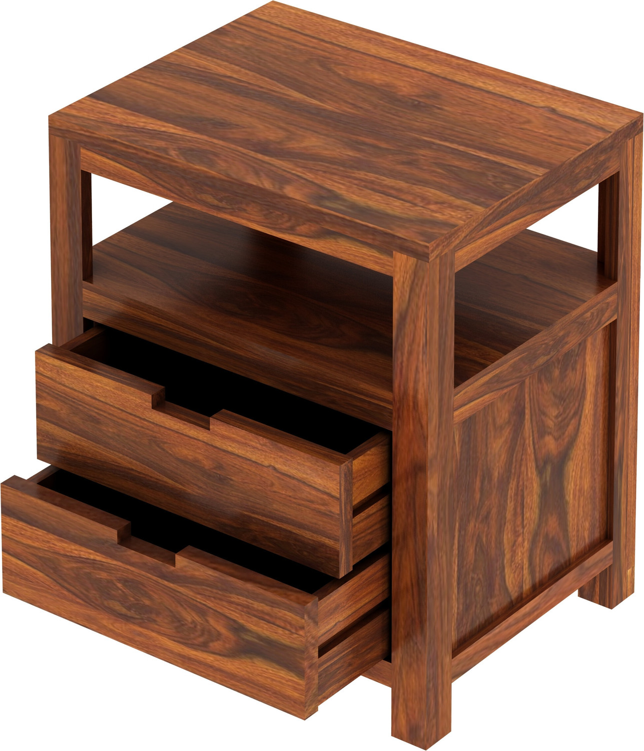Image of Dreamydesks Solid Wood Bedside Table with Drawer for Bedroom Solid Wood Bedside Table