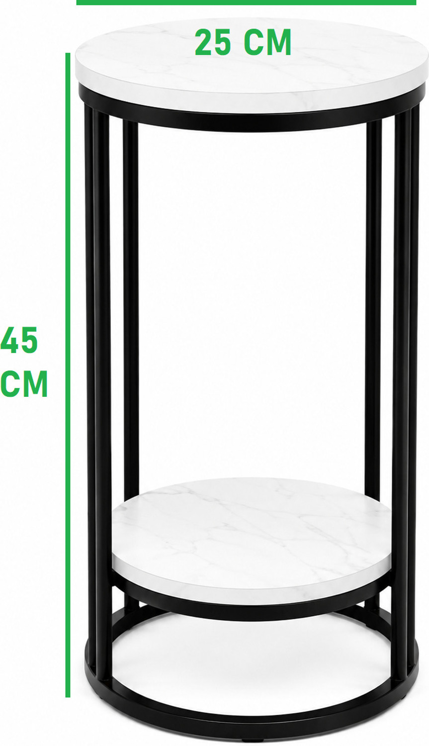 Image of A K Traders Modern Faux Marble Top Bedside Table End Table Engineered Wood Side Table Solid Wood Side Table
