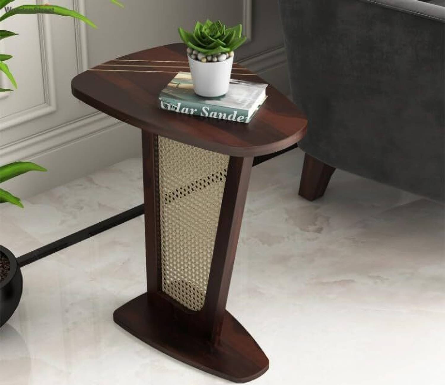 Sylvan Solid Wood Side Table (Finish Color - Wallnut, DIY(Do-It-Y