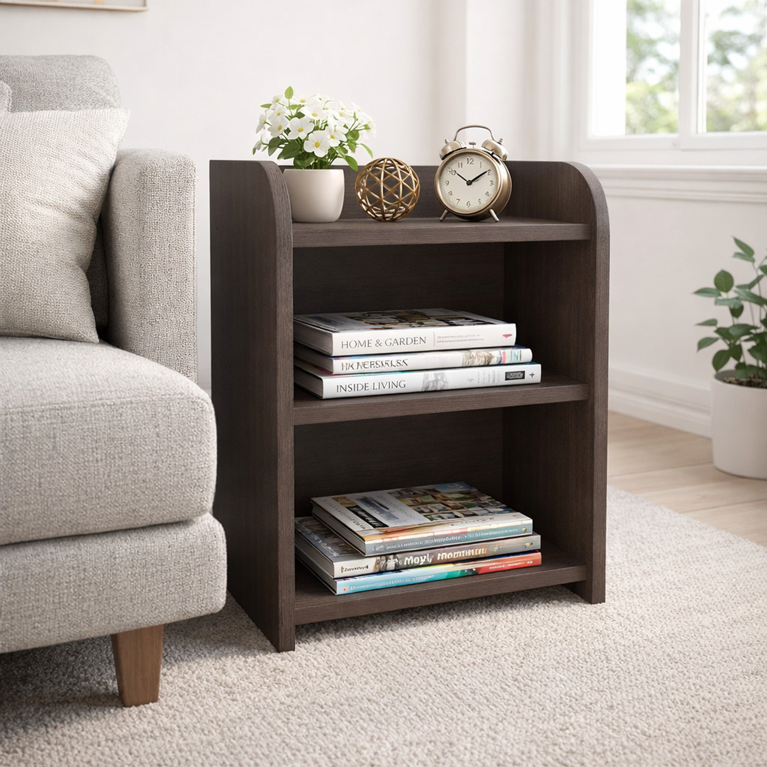 Image of NITYAM Wooden Side Table for Bedroom| Sofa Side Table| End Table| Corner Table Engineered Wood Bedside Table