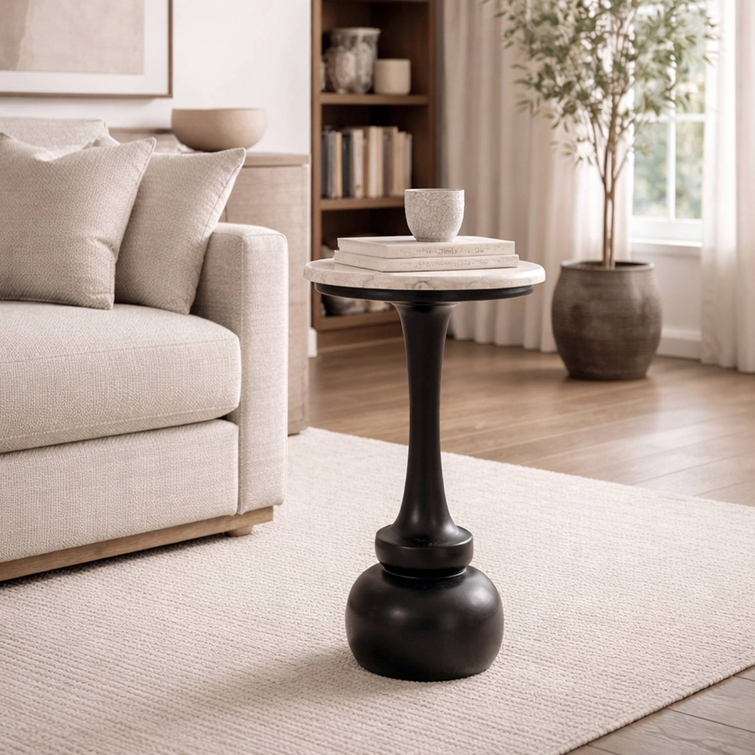 Olivenest Yarra Side Table Solid Wood Side Table (Finish Color -