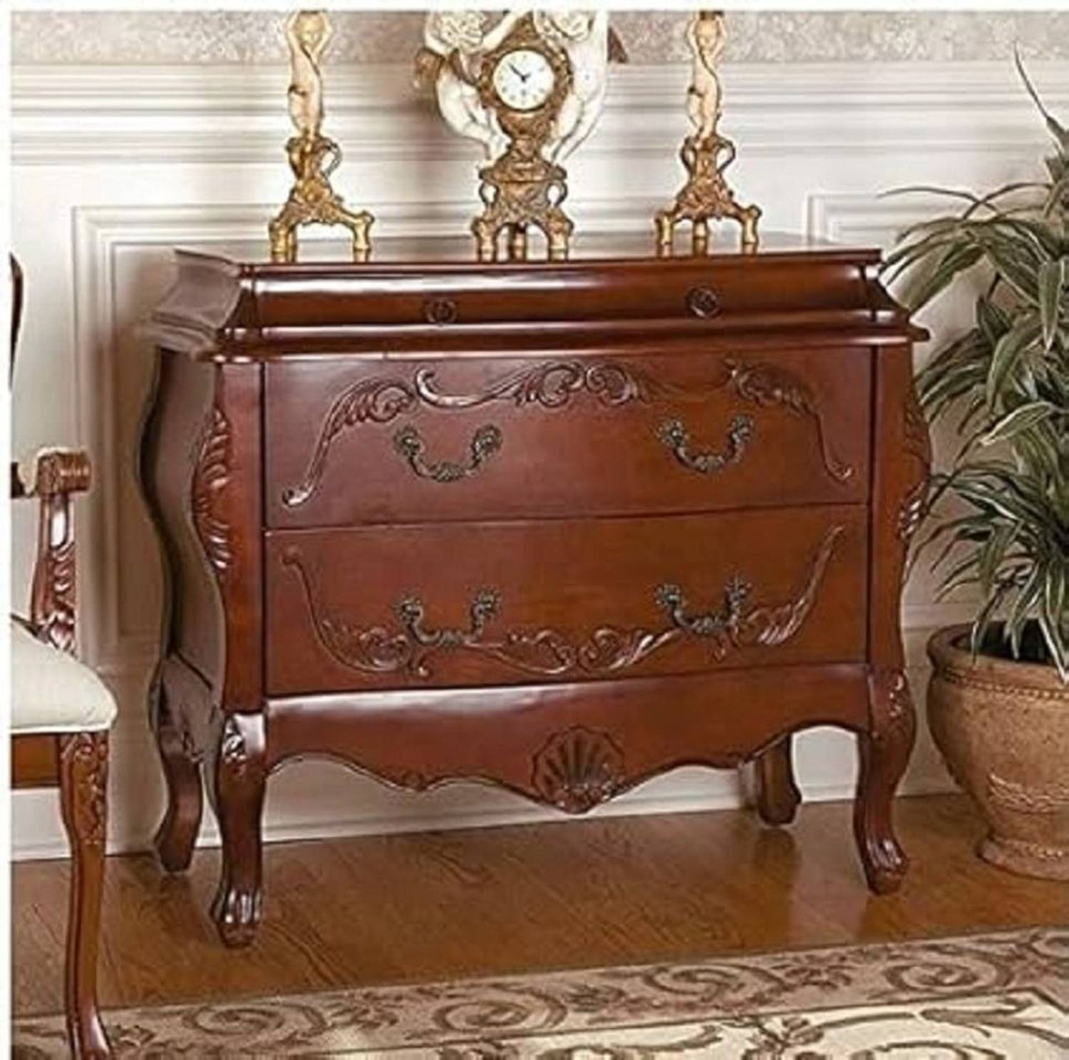 Home wood Wood Carving Royal Look Console Table ( Brown) Solid Wo