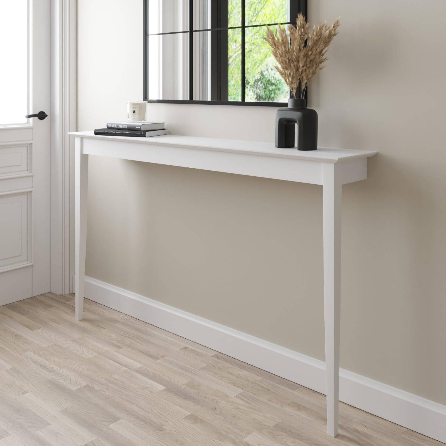 Woodefly Solid Wood Console Table (Finish Color - White, DIY(Do-I