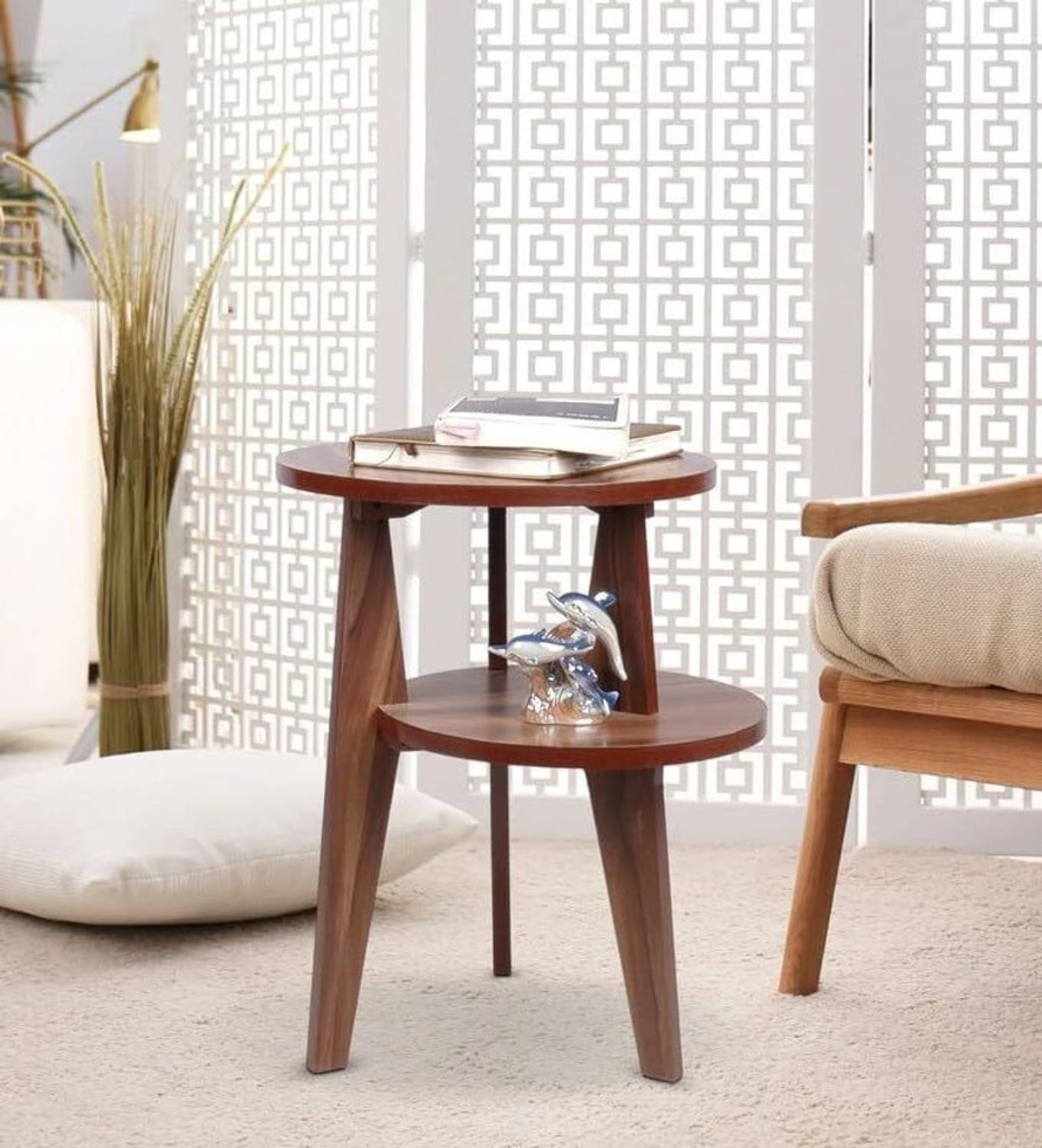 Mintwud from Pepperfry Multipurpose Wooden 2 Tier Storage Side/Be