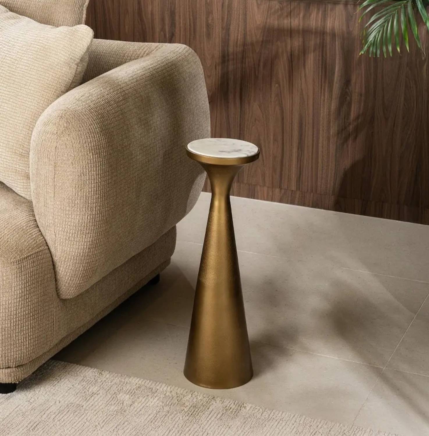 JAHANN Metal Side Table (Finish Color - Brass, Pre-assembled)