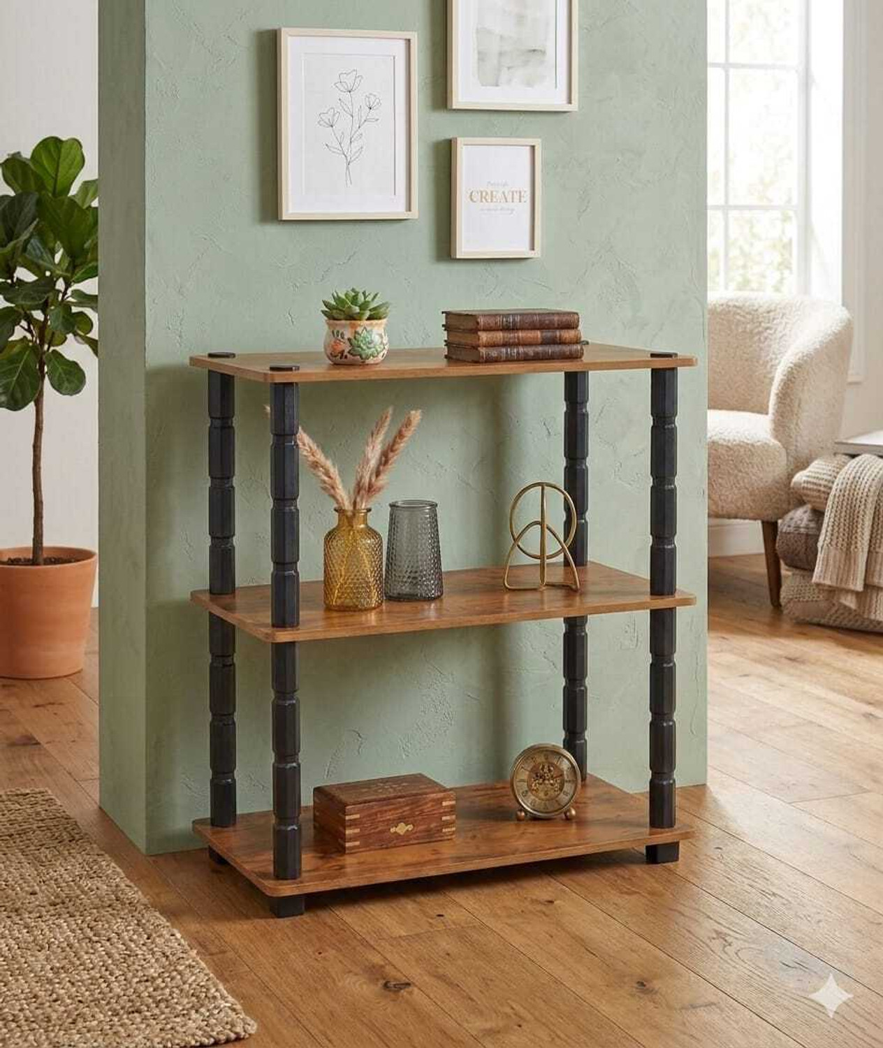 Image of DECORATIVEDREAM Engineered Wood Bedside Table