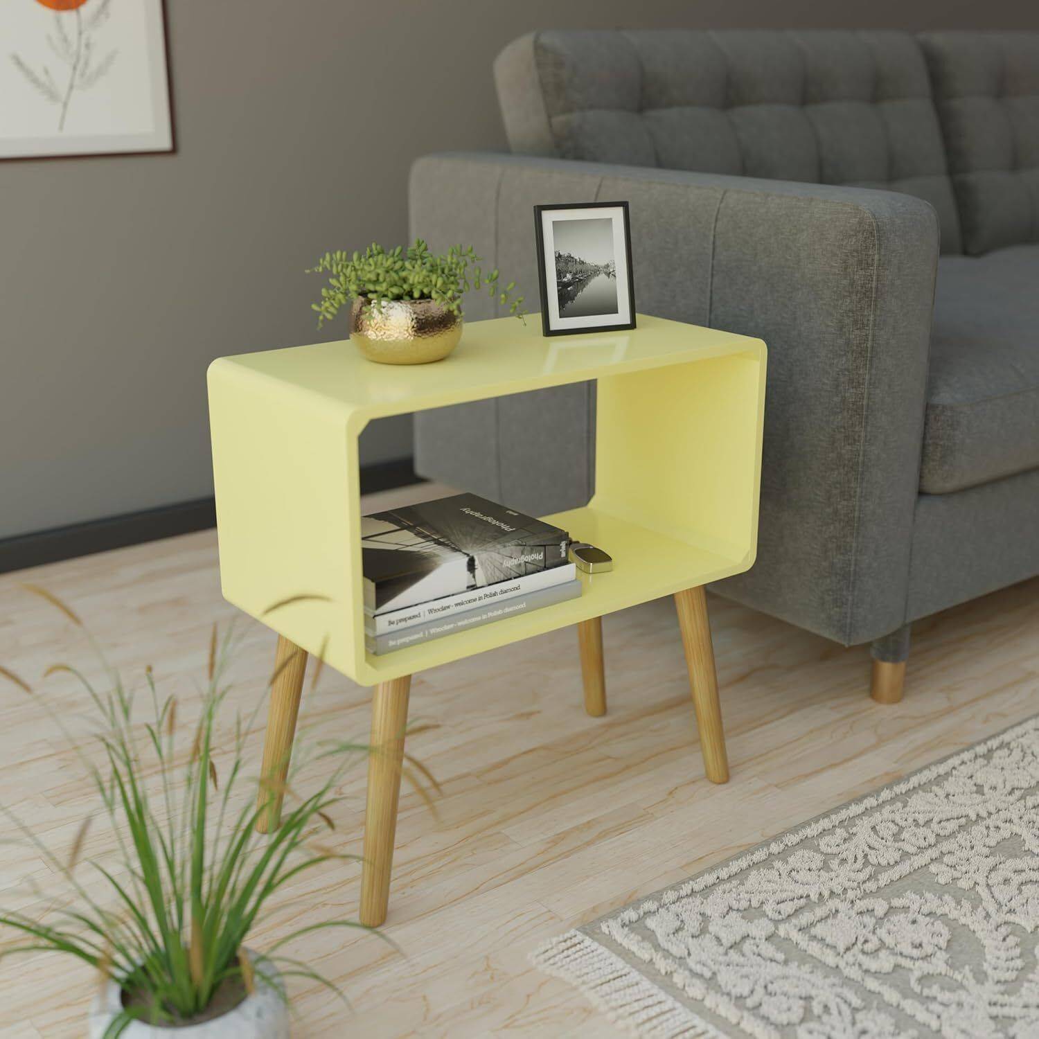 etiquette art Retro Bookcase Nightstand, End Table,Bed Side Table