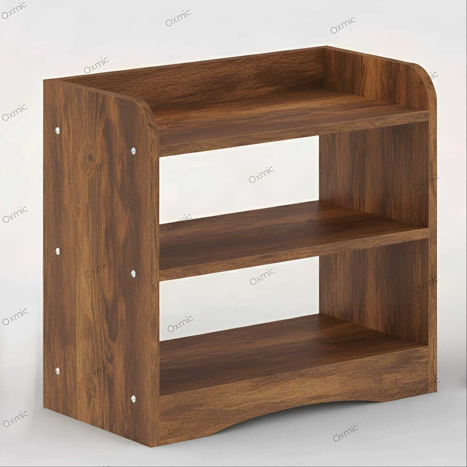 Image of Yookeer Wooden End Table with Open Shelves Engineered Wood Bedside Table